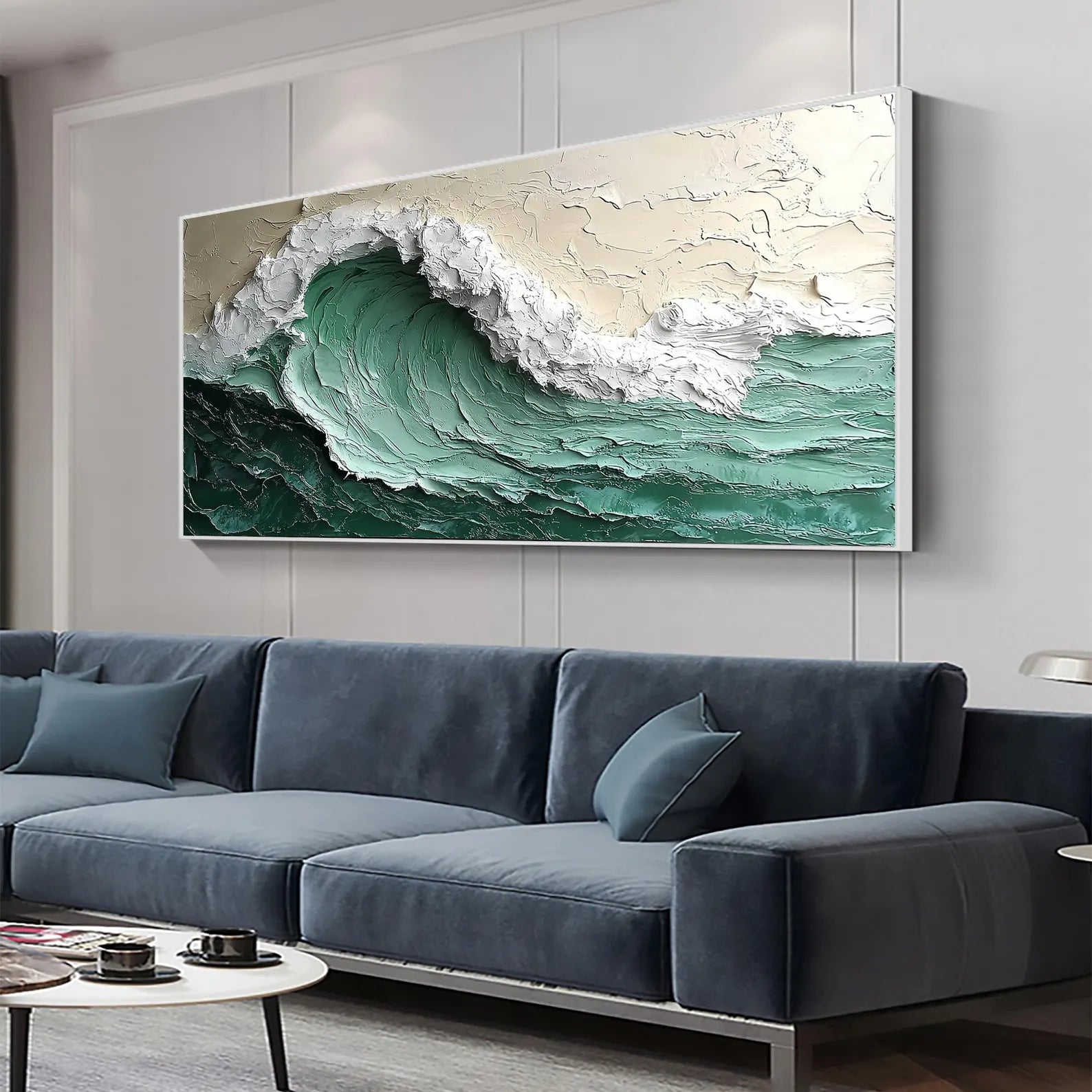 Textured Wave Opulence | Emerald Crest