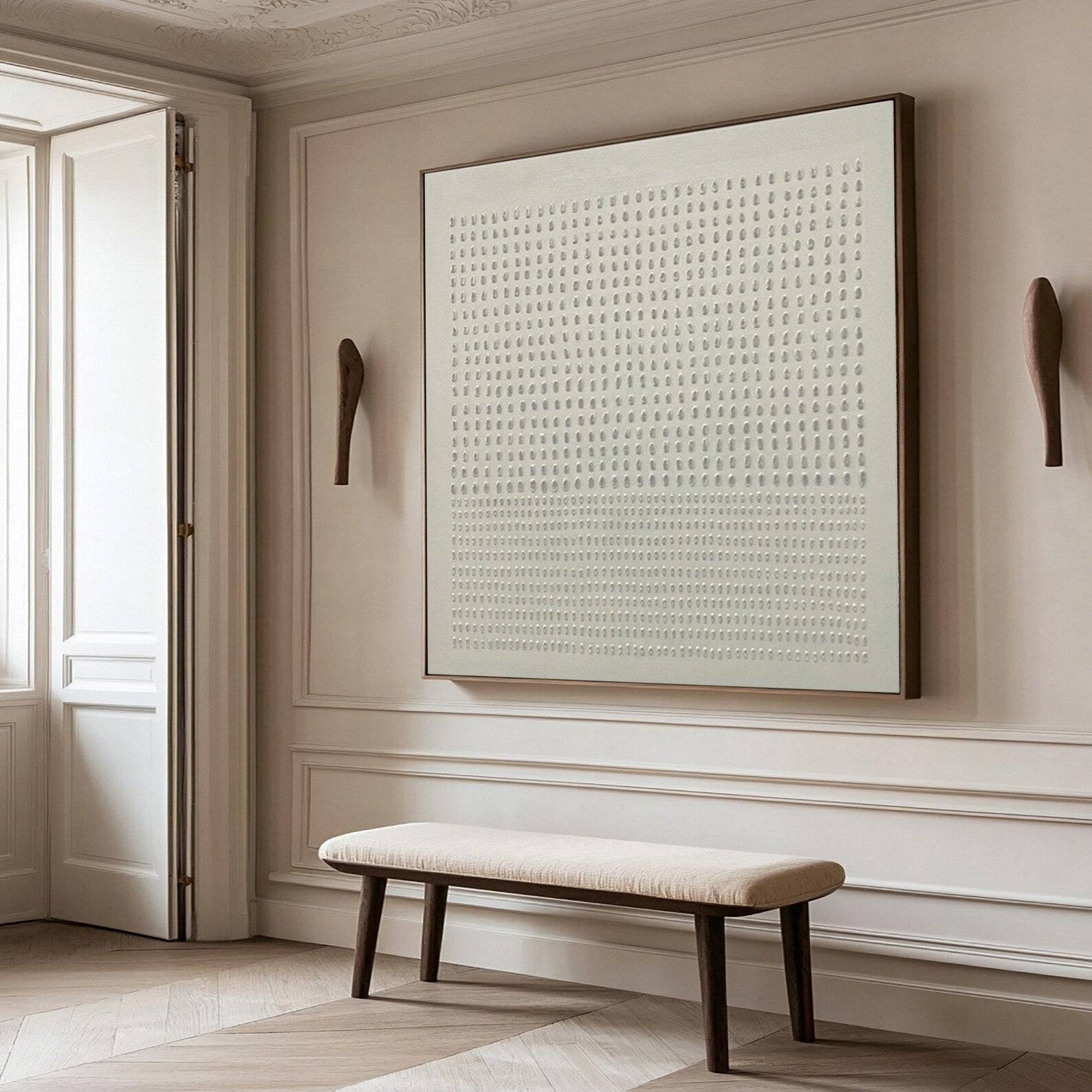 Textured Grid Elegance | Neutral Matrix