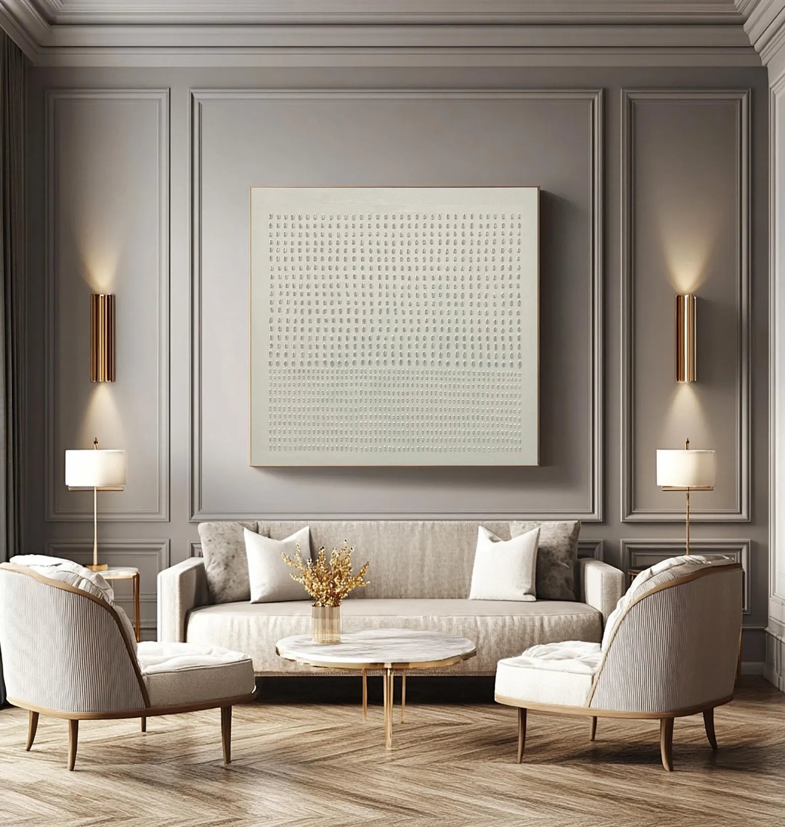Textured Grid Elegance | Neutral Matrix
