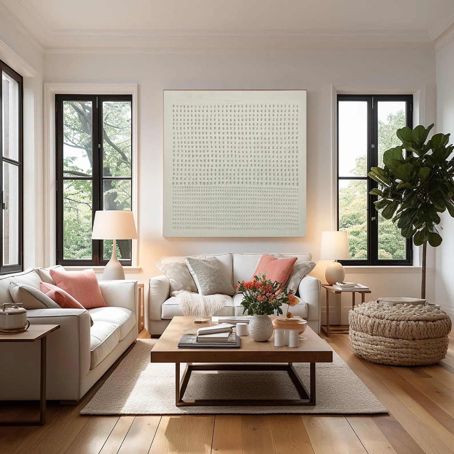 Textured Grid Elegance | Neutral Matrix