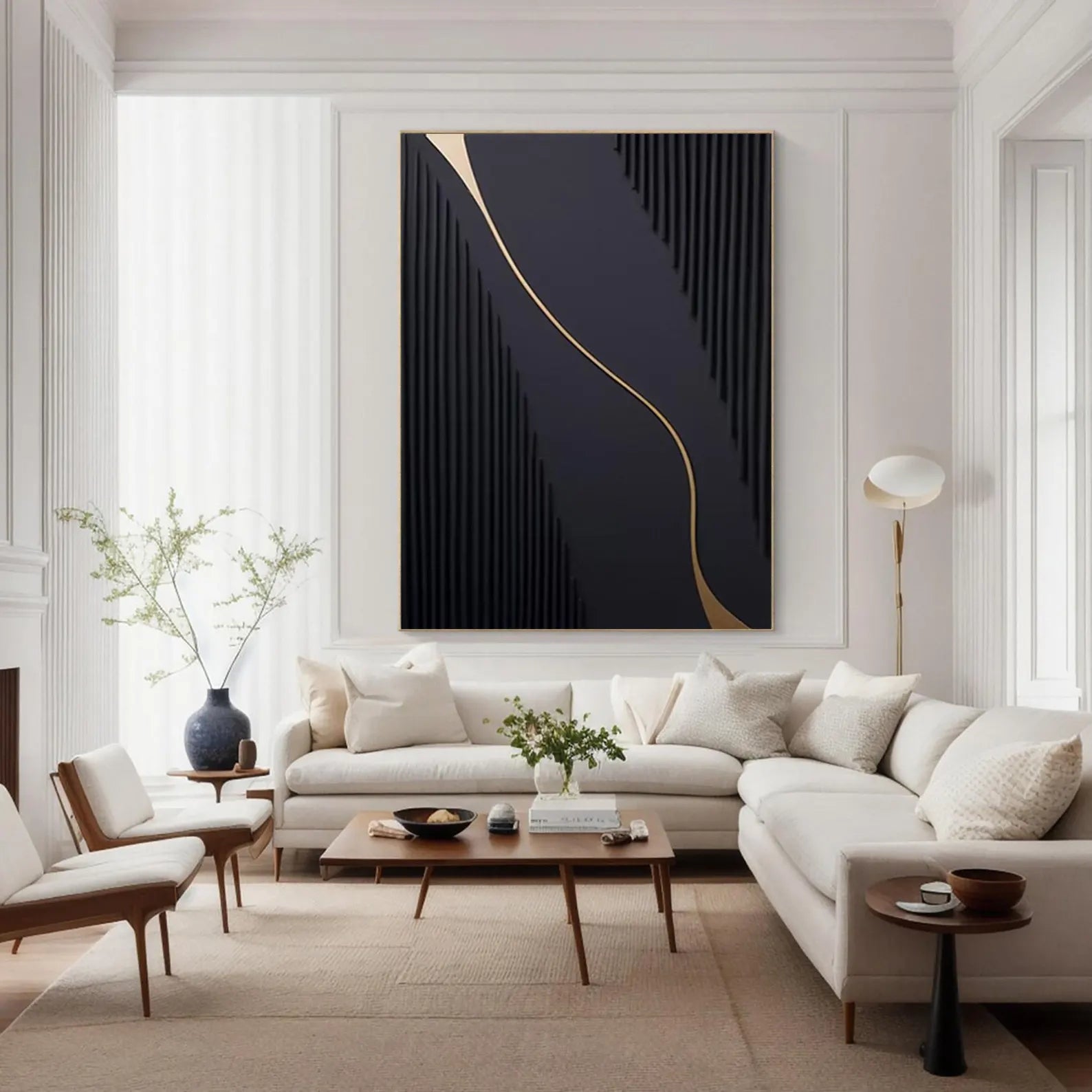 Textured Geometric Opulence | Black Gold