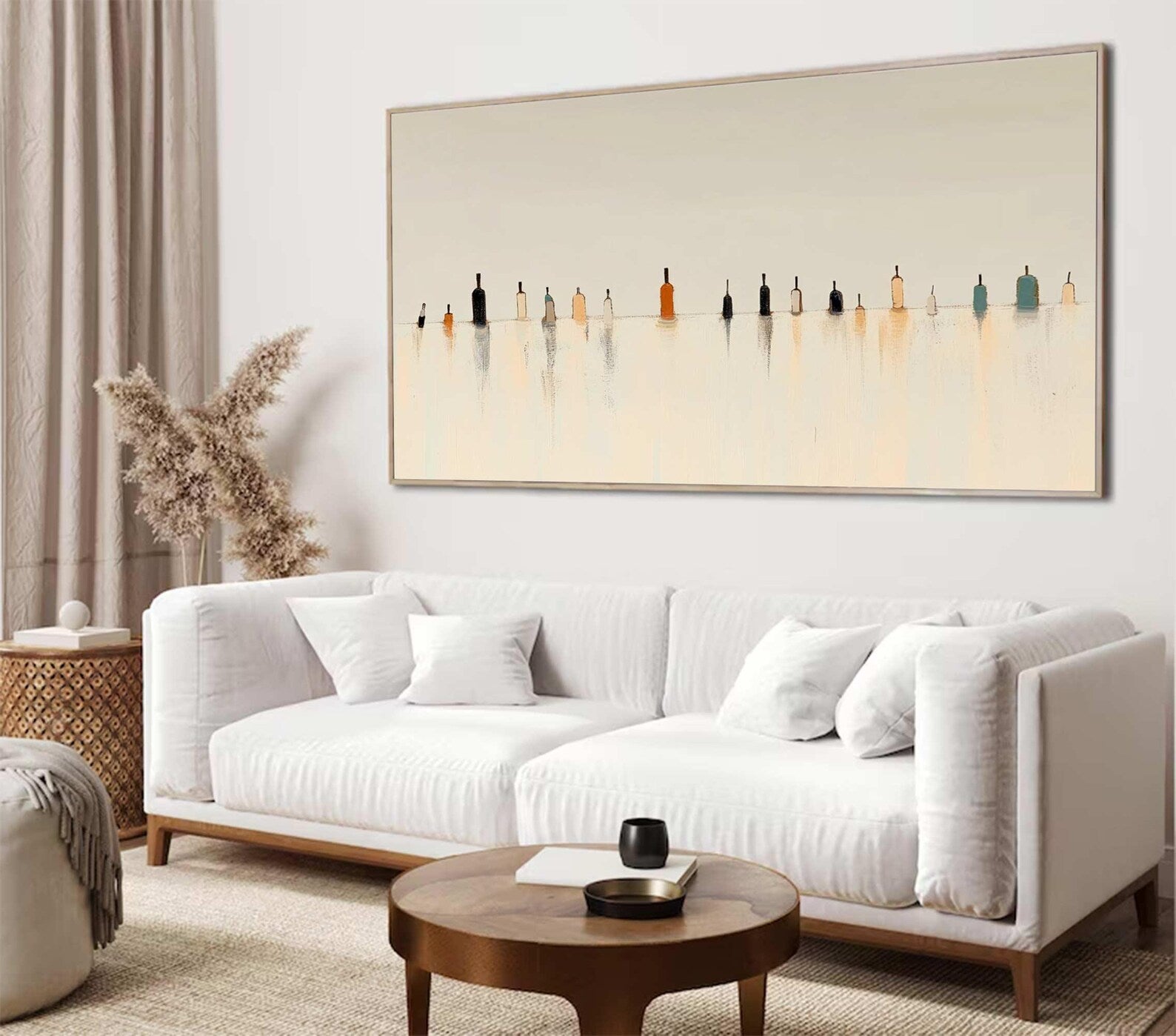 Figurative Bottle Row Art | Subtle Elegance Vibe