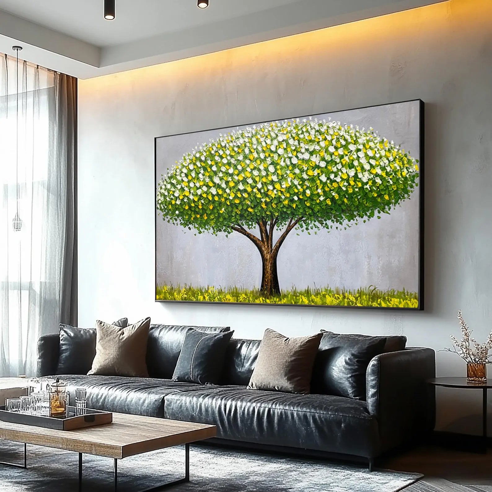 Textured Arbor Opulence | Green Bloom