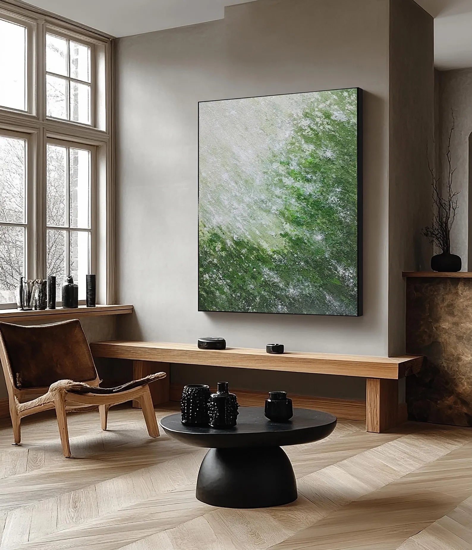 Textured Foliage Opulence | Green Mis