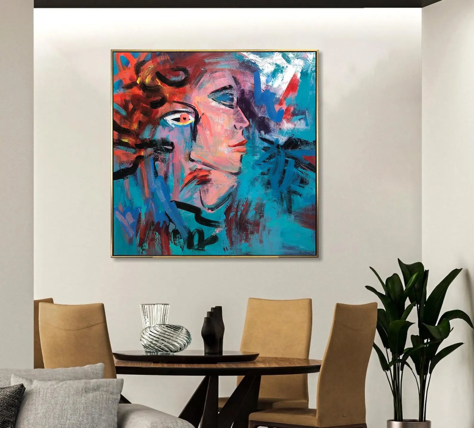 Textured Abstract Profile | Turquoise Hues