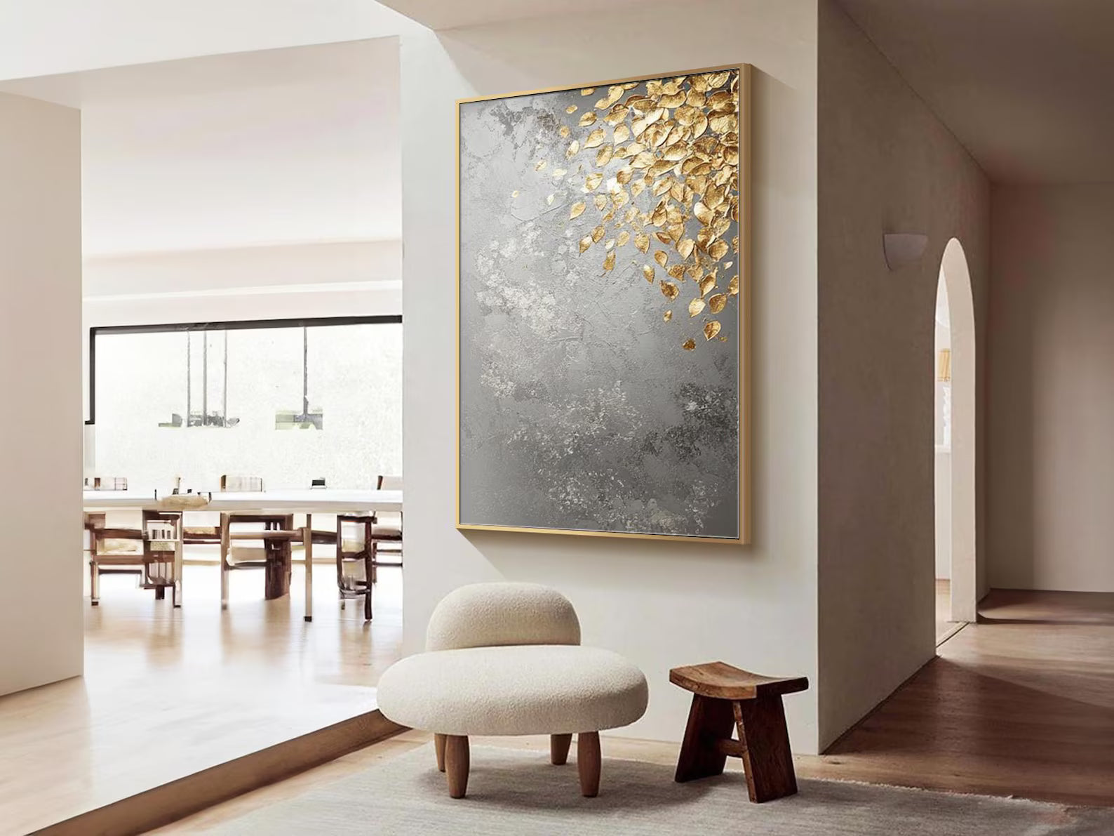 Textured Chrysoidal Opulence | Pewter Foliage