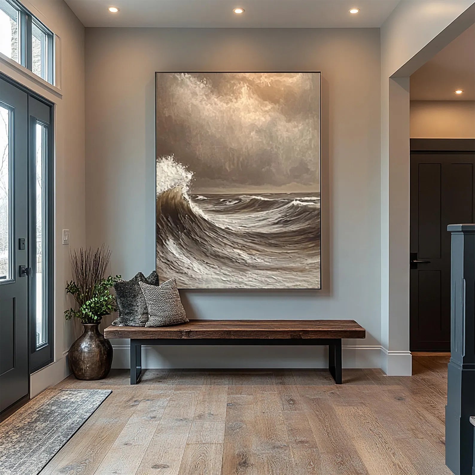 Textured Wave Majesty | Brown Surge