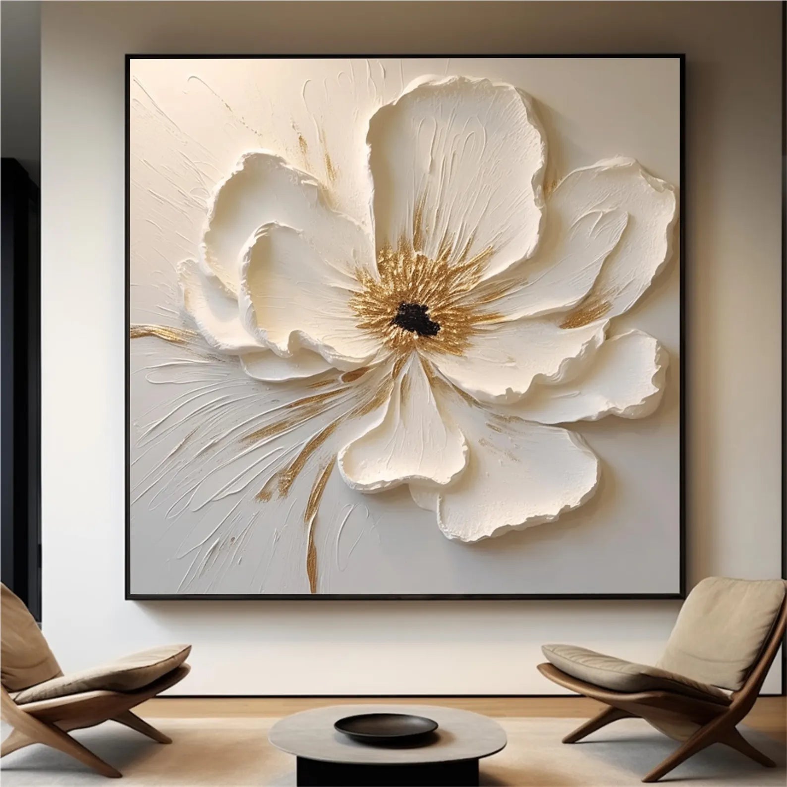 Textured Floral Opulence | White Bloom