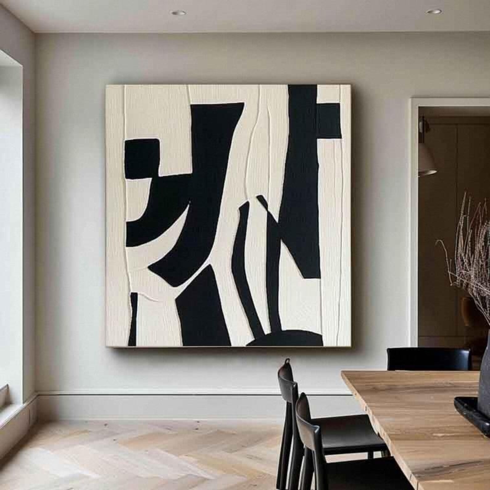 Textured Geometric Boldness | Black Beige