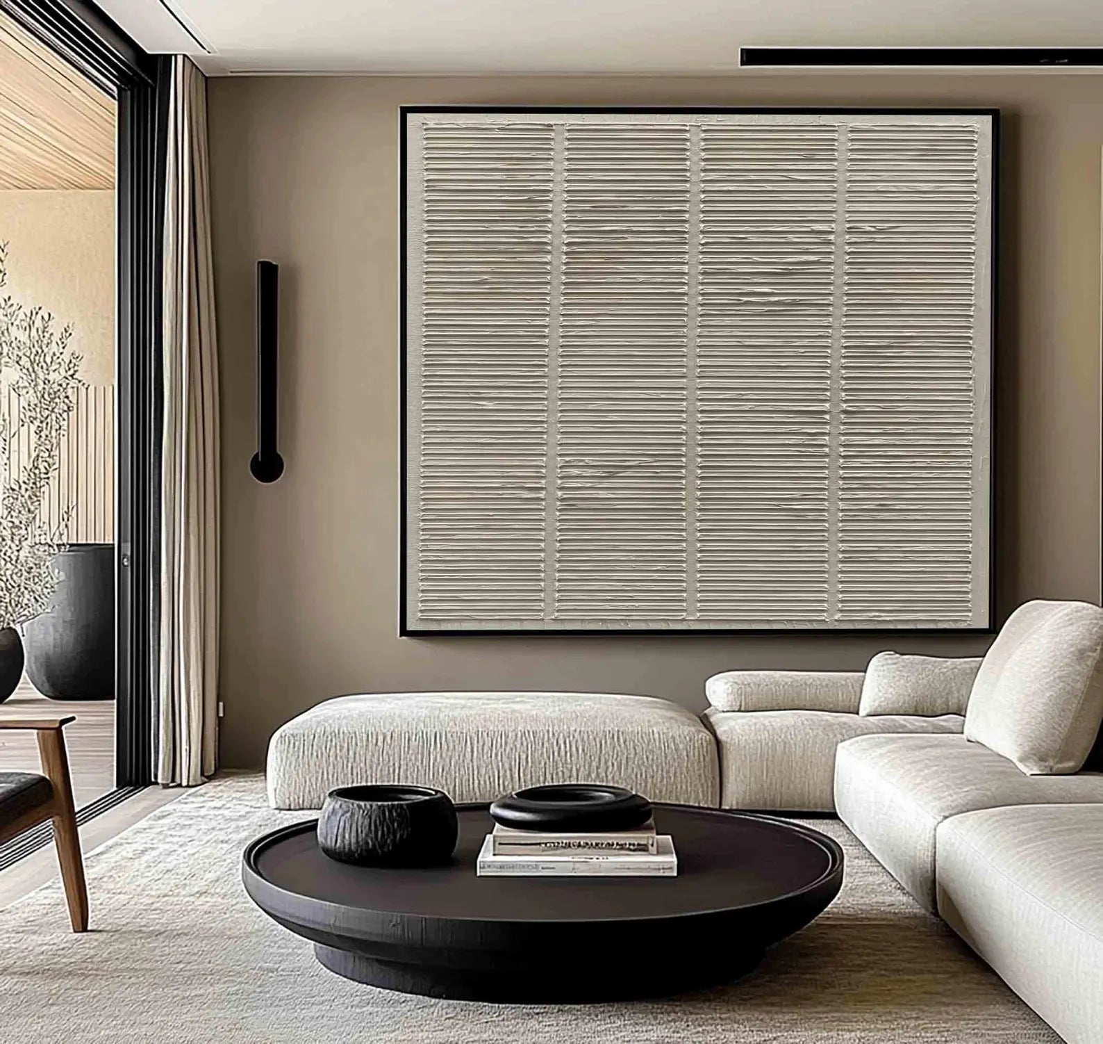 Textured Linear-Neutral Art | Understated Refinement