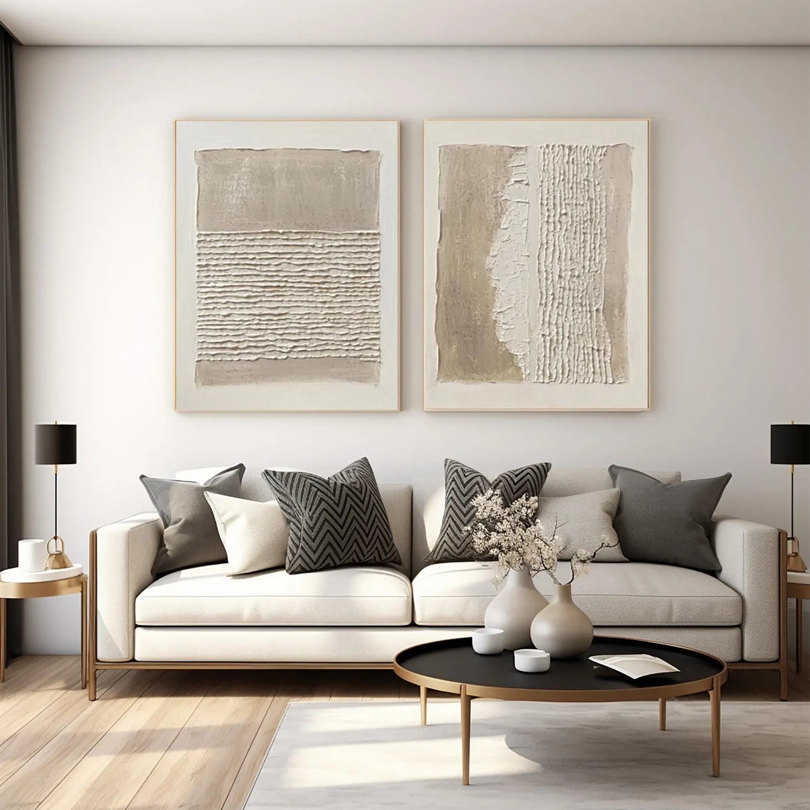 Minimalist Textured Panels | Beige Tones