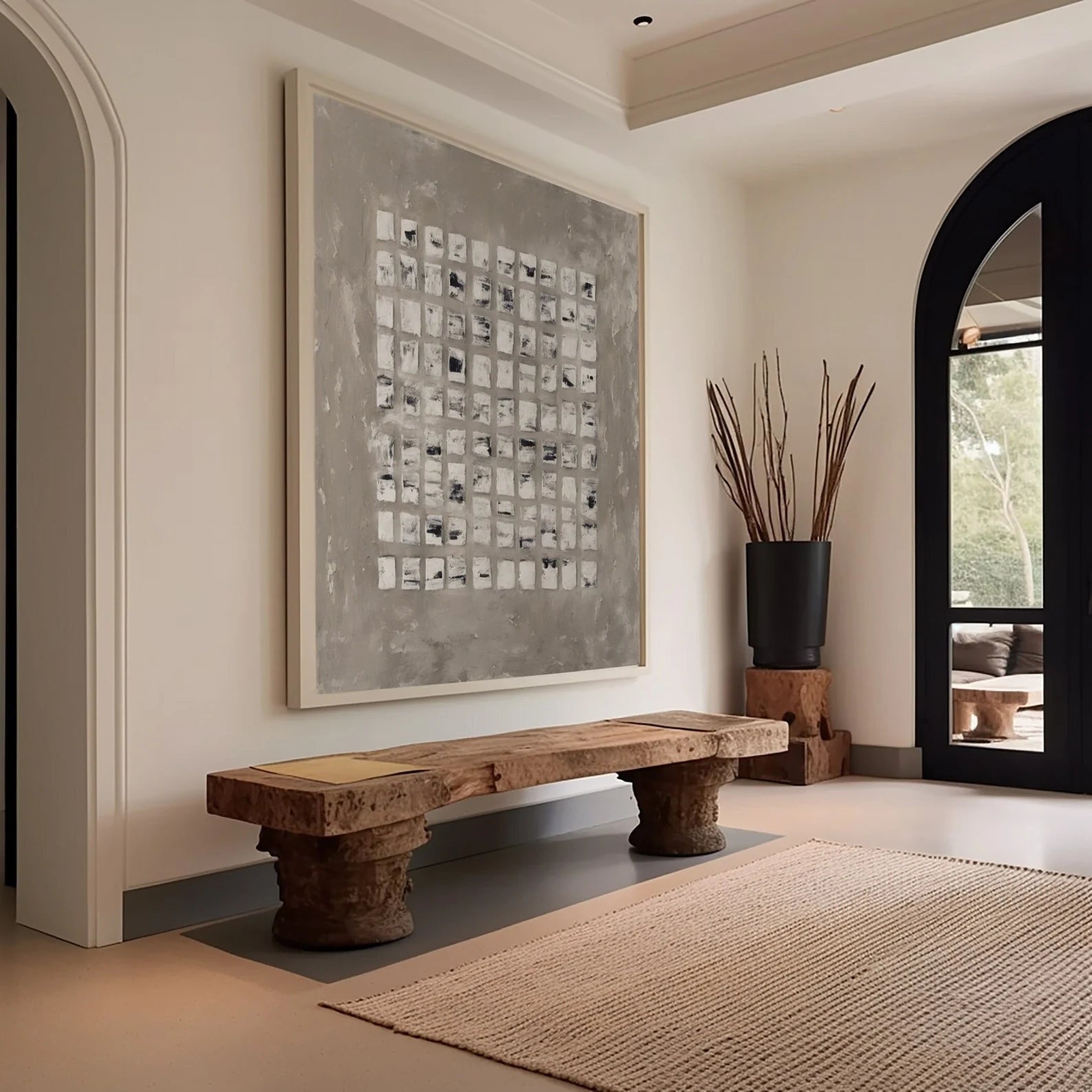 Textured Neutral Grid | Beige Tones