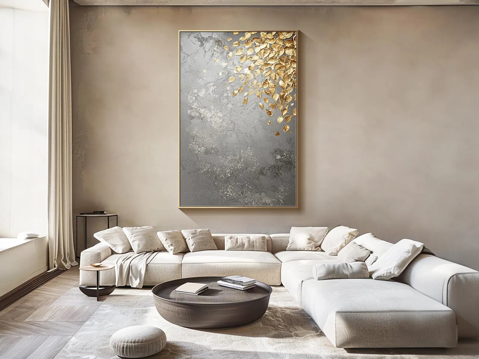 Textured Chrysoidal Opulence | Pewter Foliage