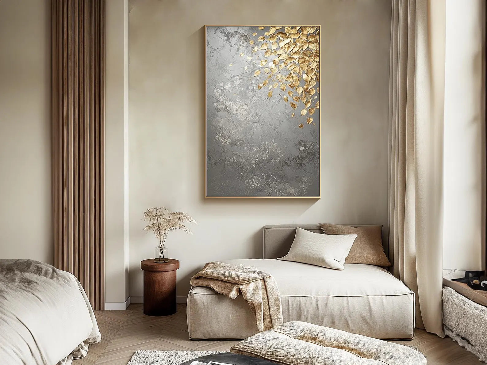 Textured Chrysoidal Opulence | Pewter Foliage