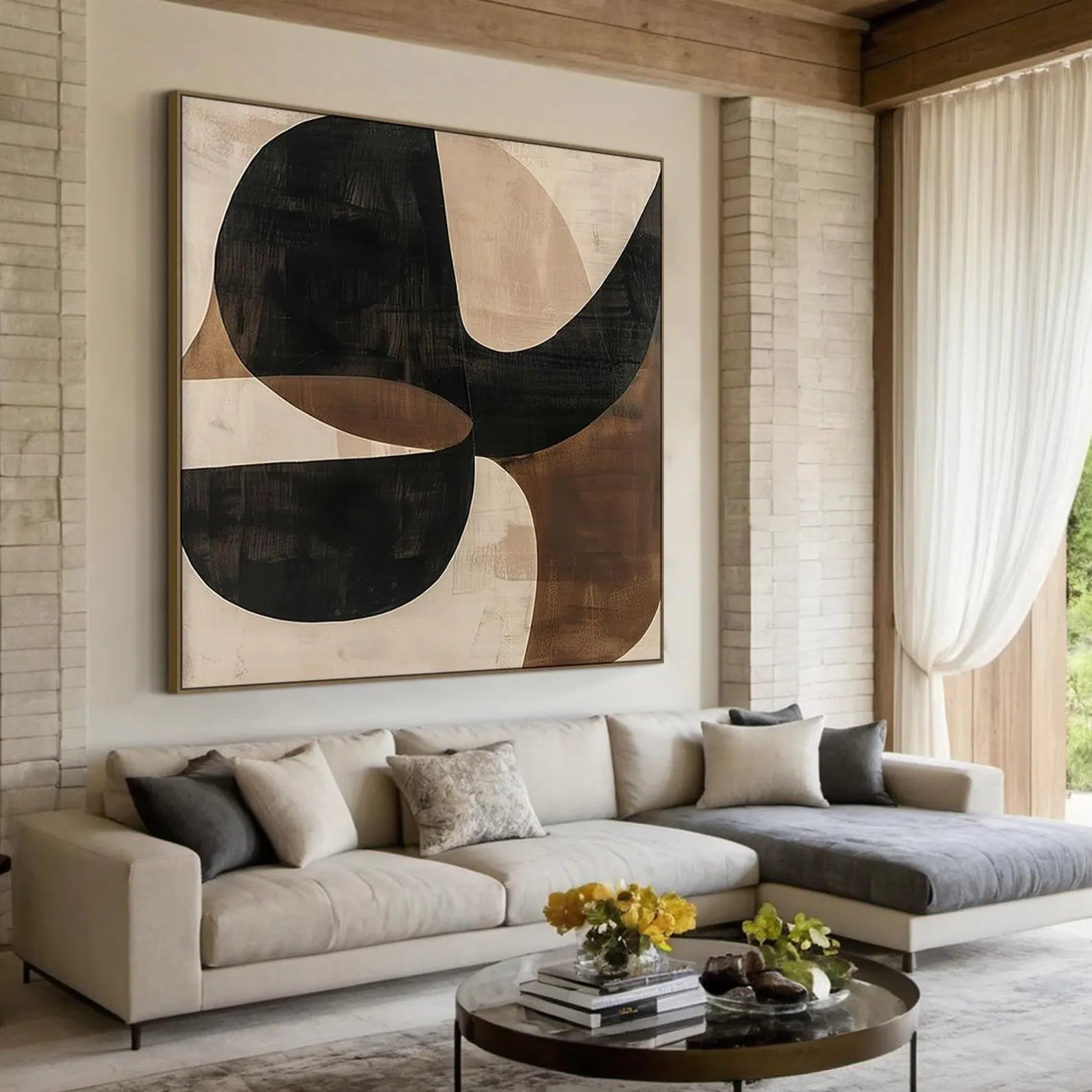 Textured Fluid Geometric Art | Elegant Poise