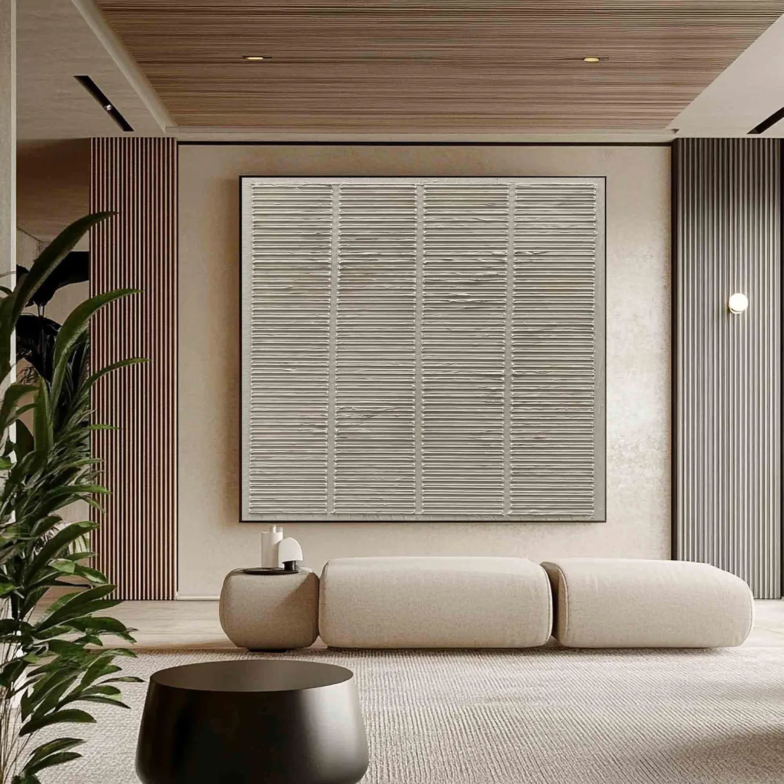 Textured Linear-Neutral Art | Understated Refinement