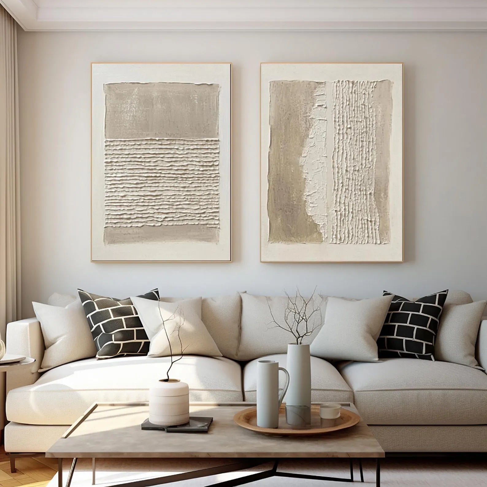 Minimalist Textured Panels | Beige Tones