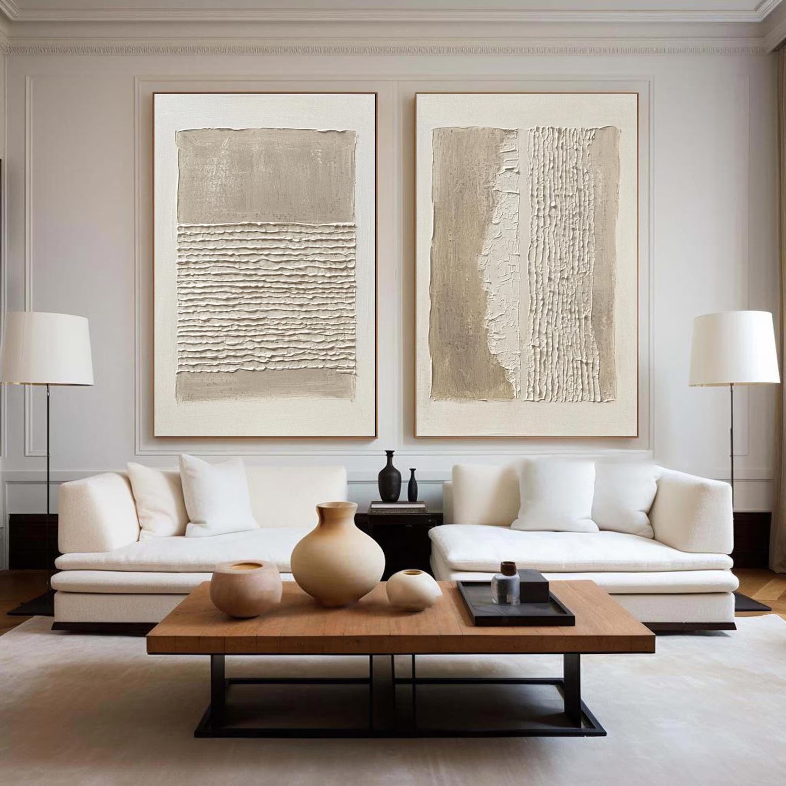Minimalist Textured Panels | Beige Tones