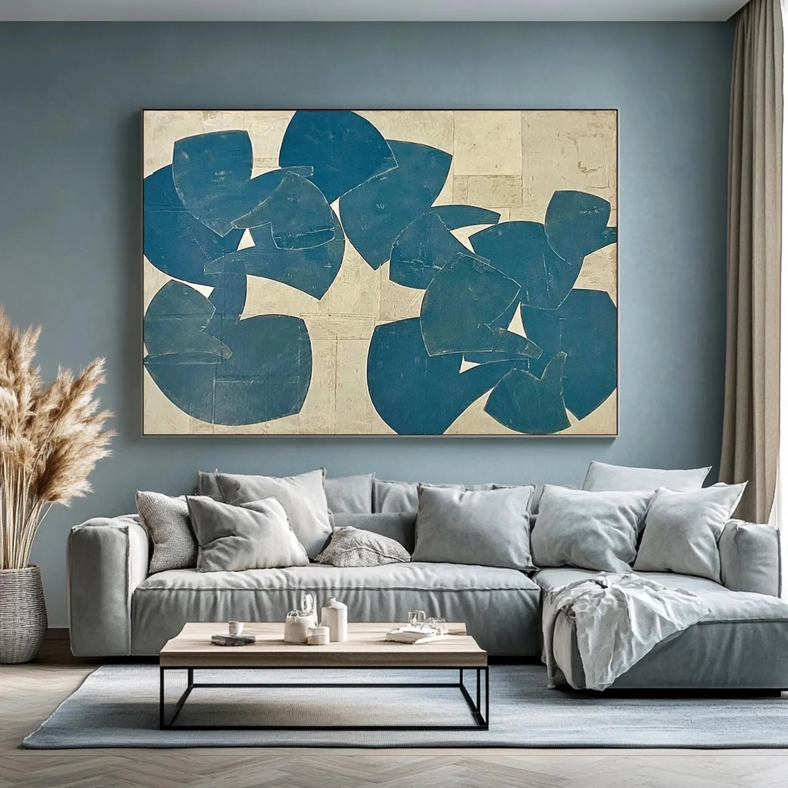 Textured Petal Serenity | Indigo Hues