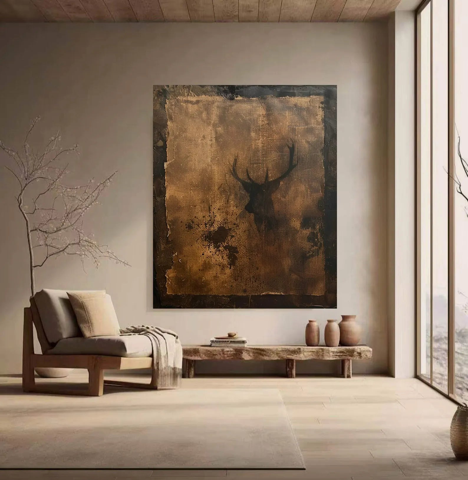 Textured Stag Art | Opulent Charm