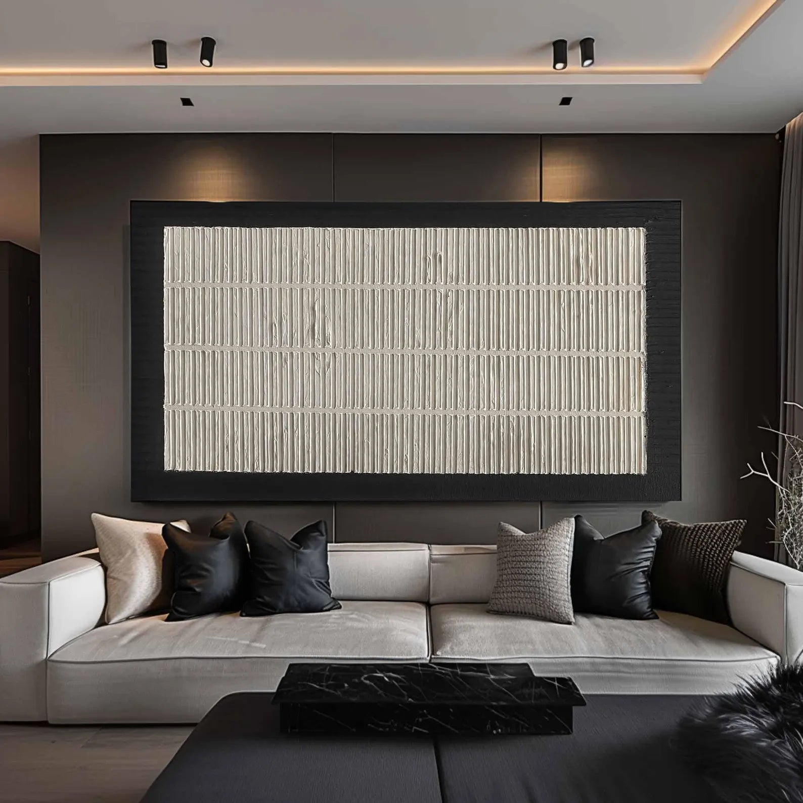 Textured Linear-Neutral Art | Serene Refinement