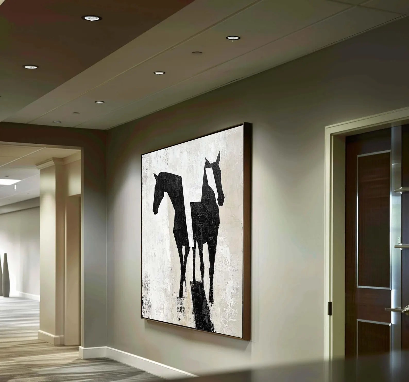 Geometric Horse Art | Monochrome Sophistication
