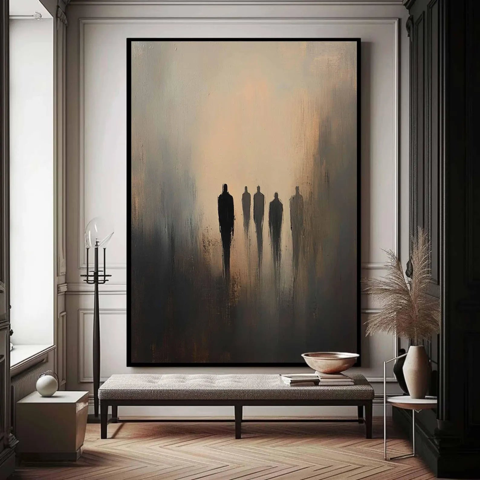 Figurative Shadow Figure Art | Moody Sophistication
