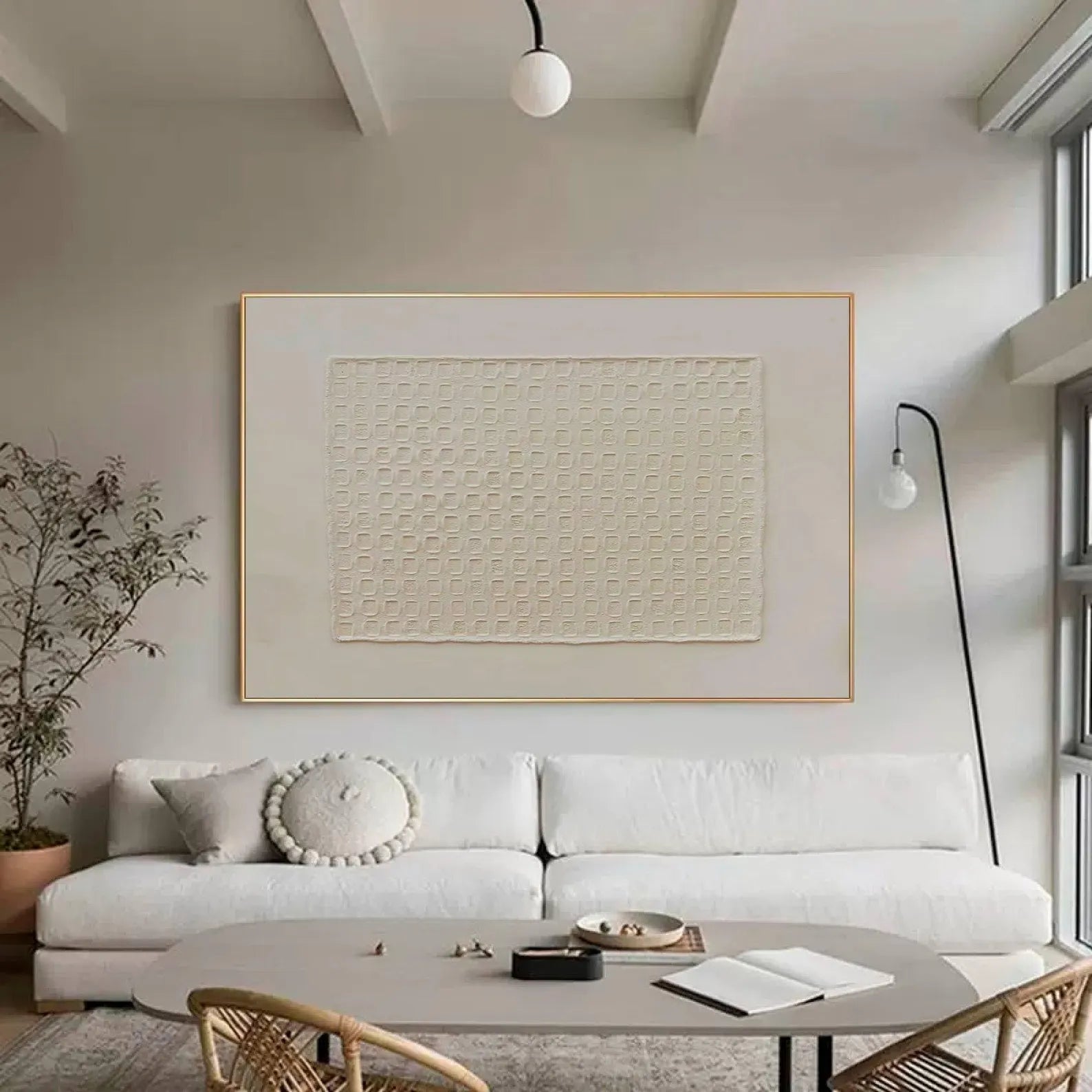 Textured Grid-Neutral Art | Quiet Sophistication