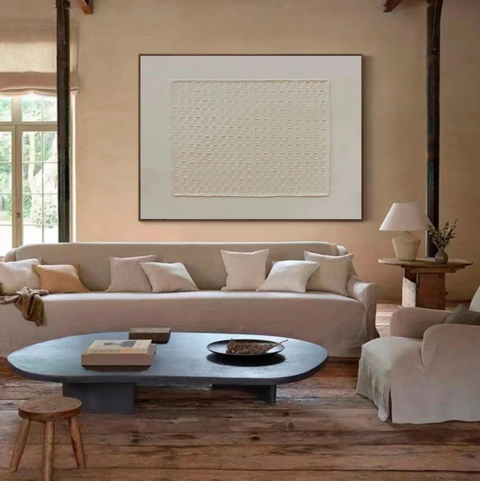 Textured Grid-Neutral Art | Quiet Sophistication