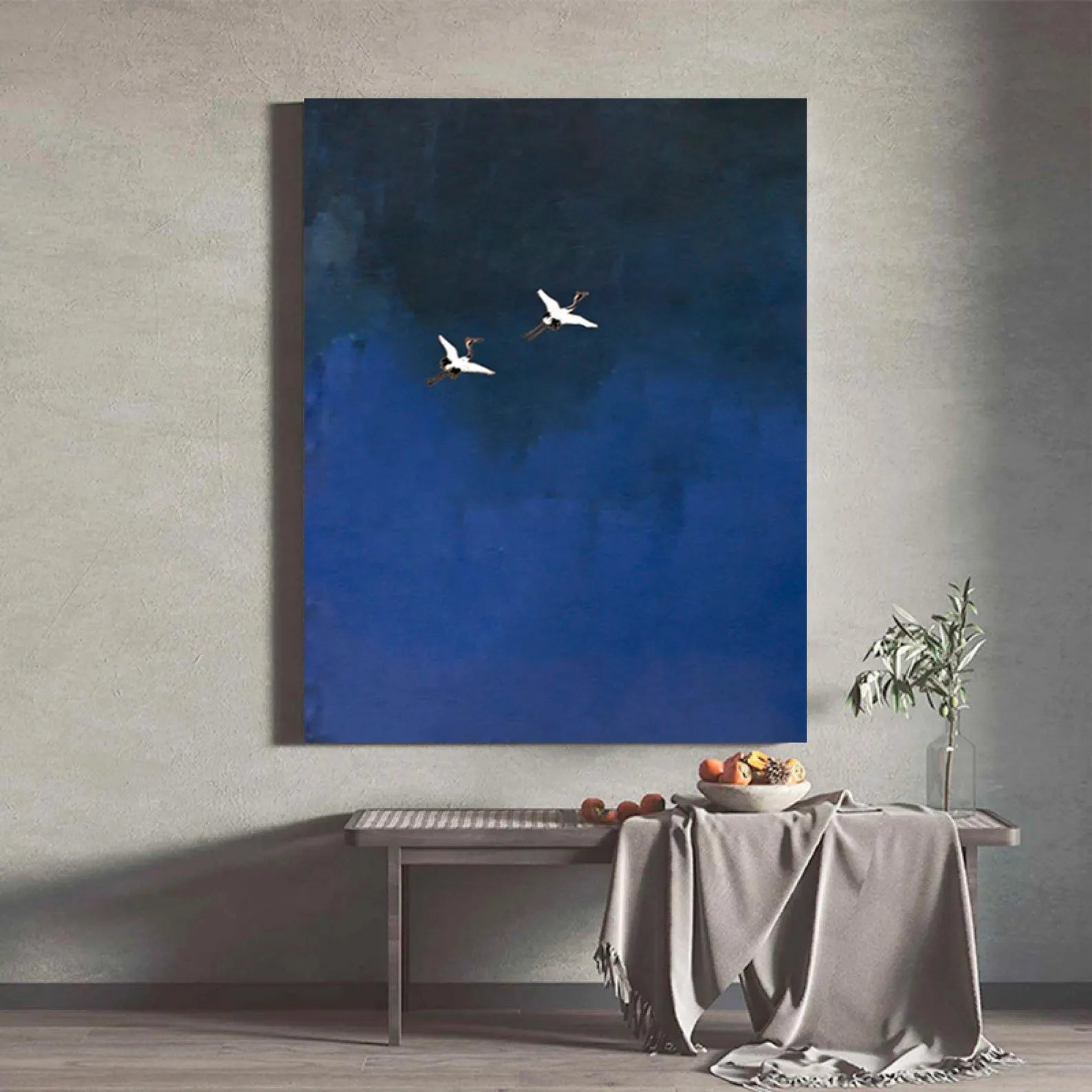 Textured Avian Tranquility | Blue Sky