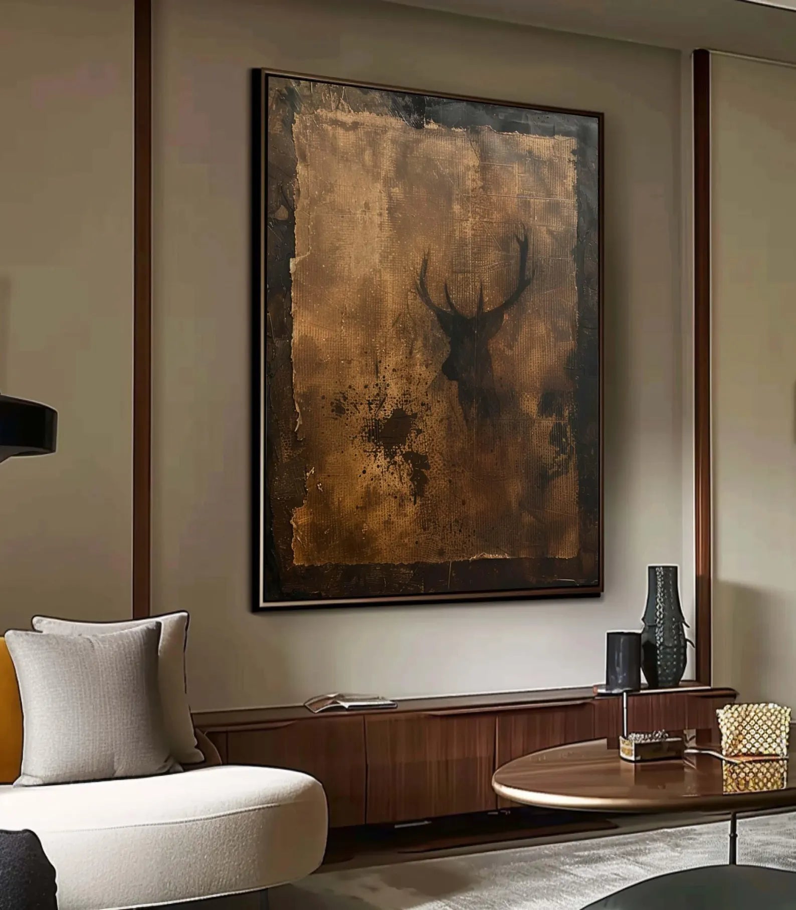 Textured Stag Art | Opulent Charm