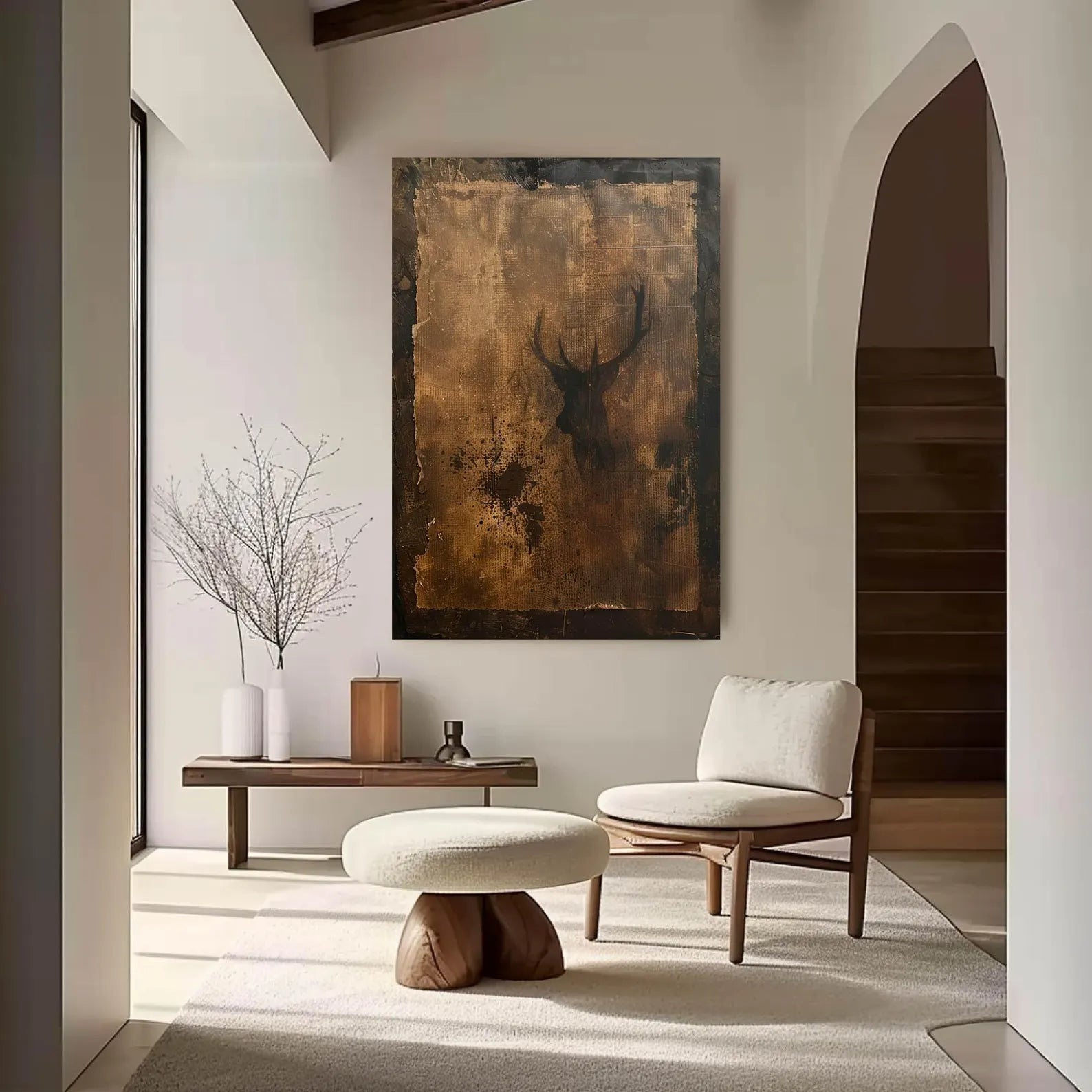 Textured Stag Art | Opulent Charm