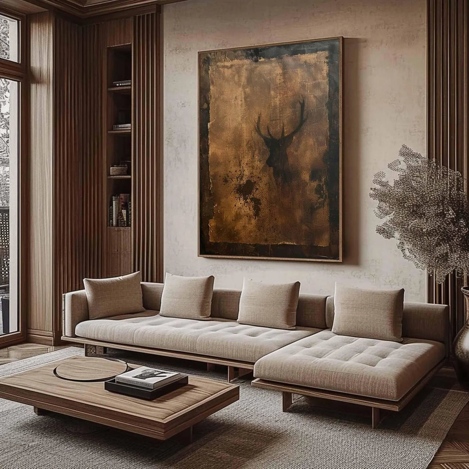 Textured Stag Art | Opulent Charm