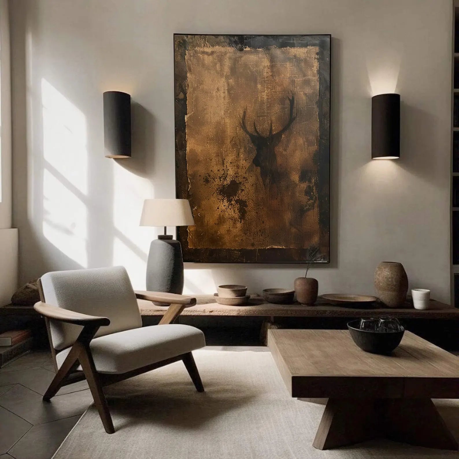 Textured Stag Art | Opulent Charm