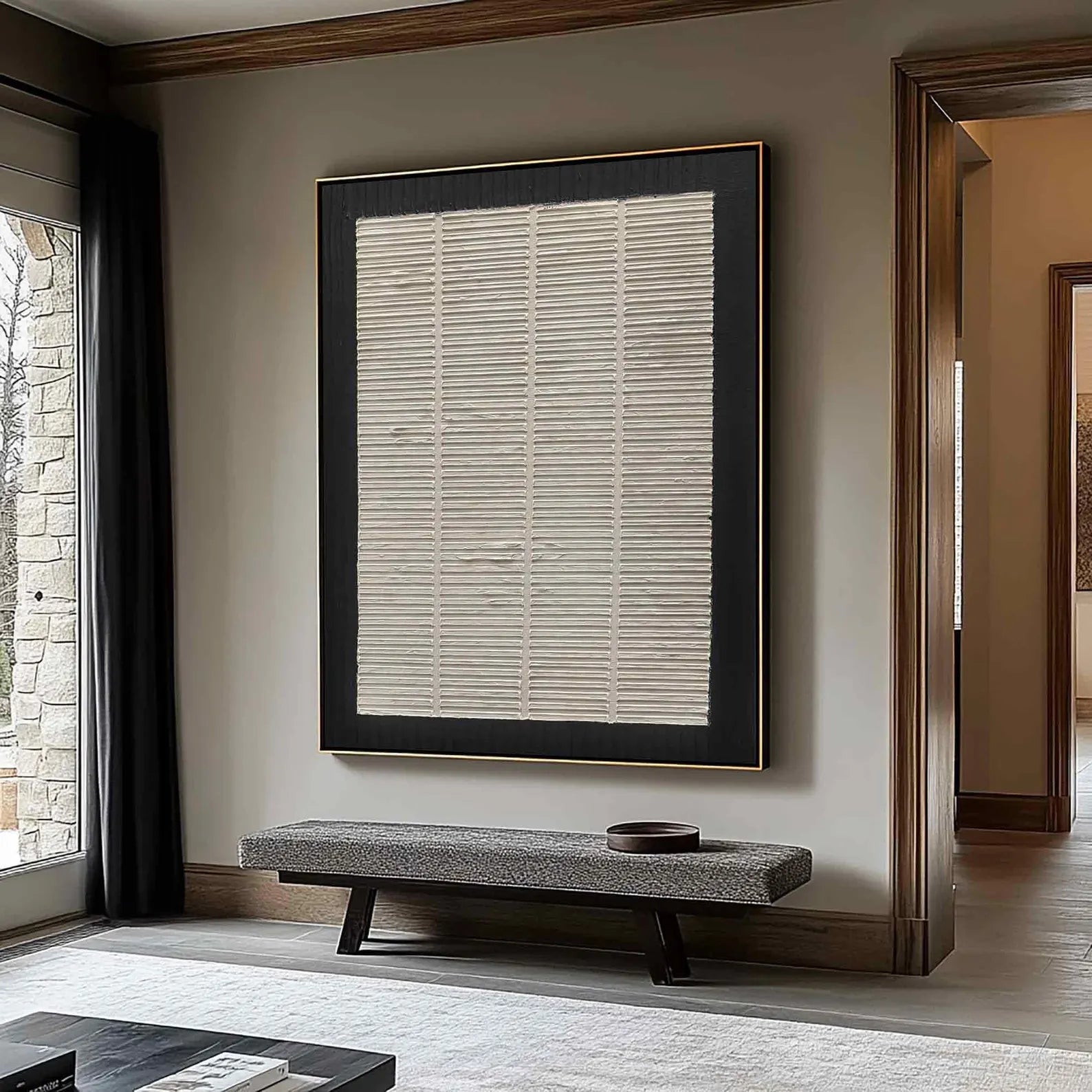 Textured Linear-Neutral Art | Subtle Sophistication