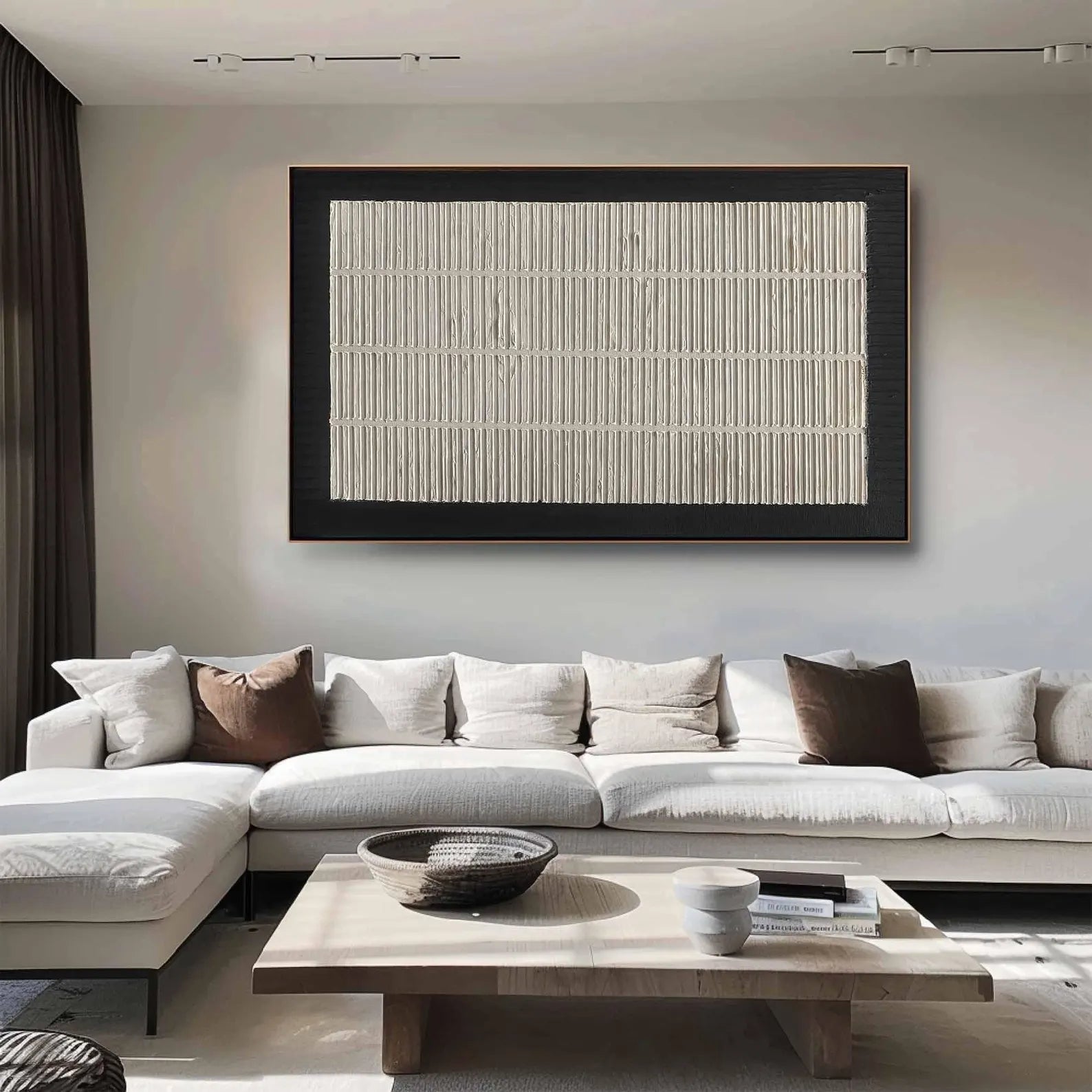 Textured Linear-Neutral Art | Serene Refinement