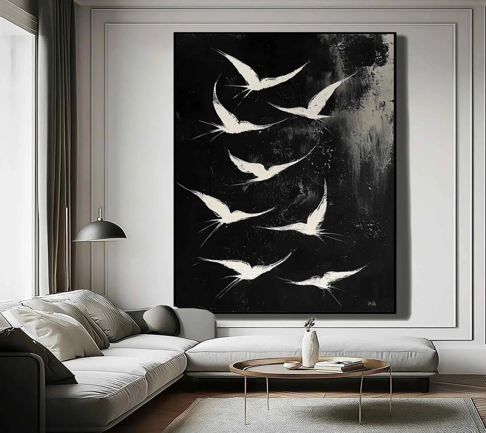 Textured Avian Drama | Black White