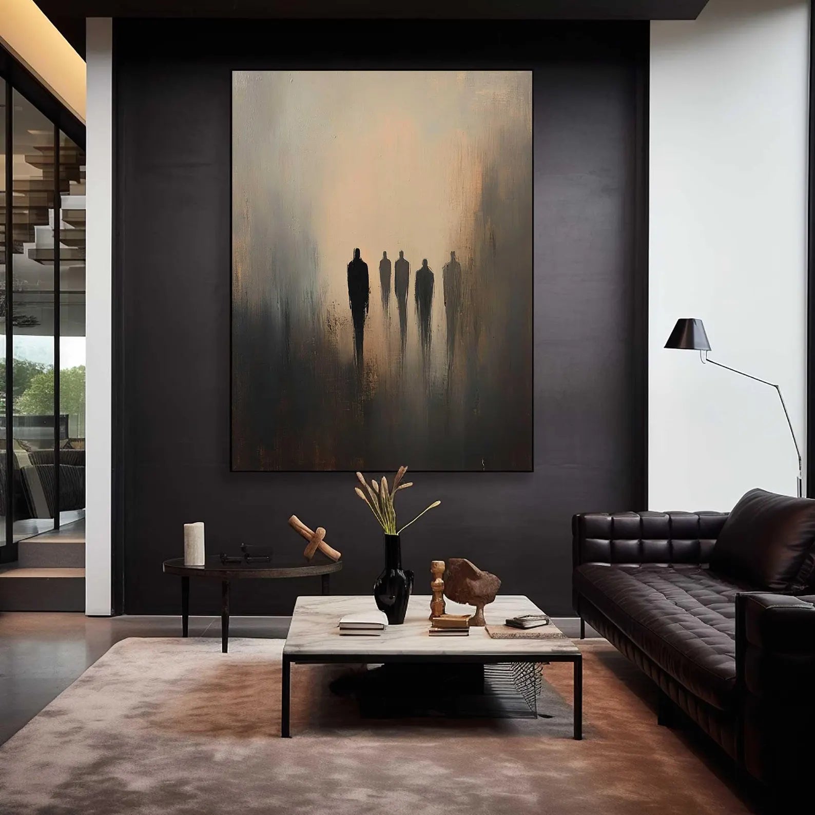 Figurative Shadow Figure Art | Moody Sophistication