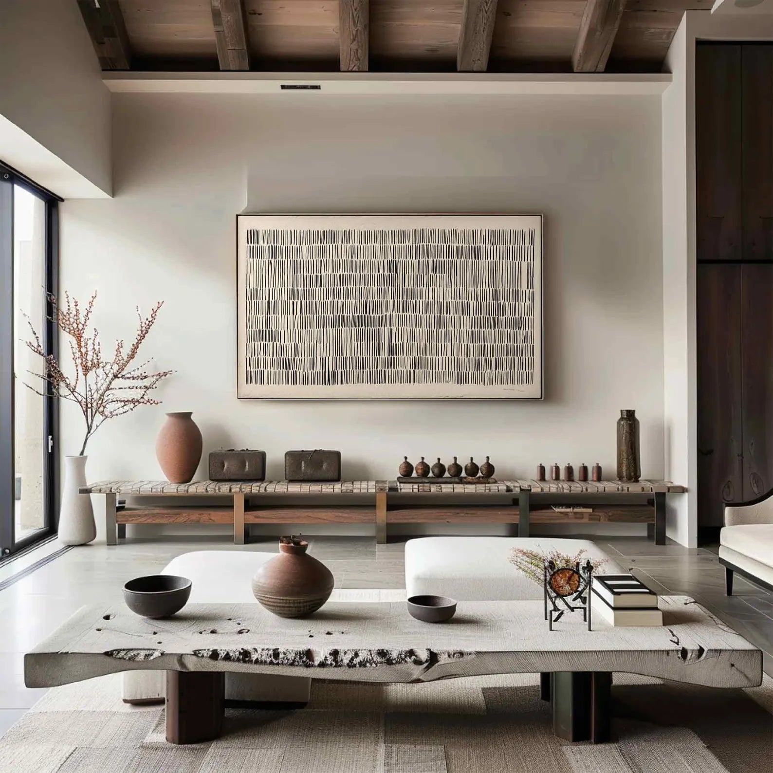 Textured Linear Grid | Monochrome Tones