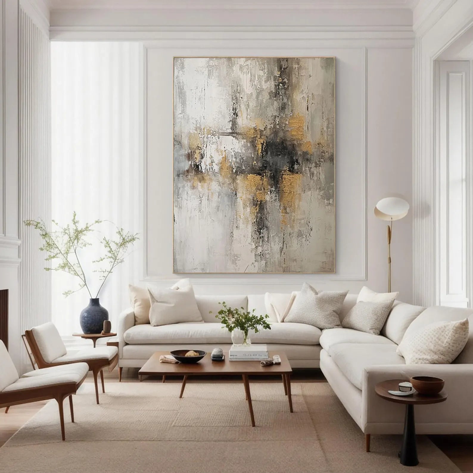 Textured Abstract Opulence | Gold Gray