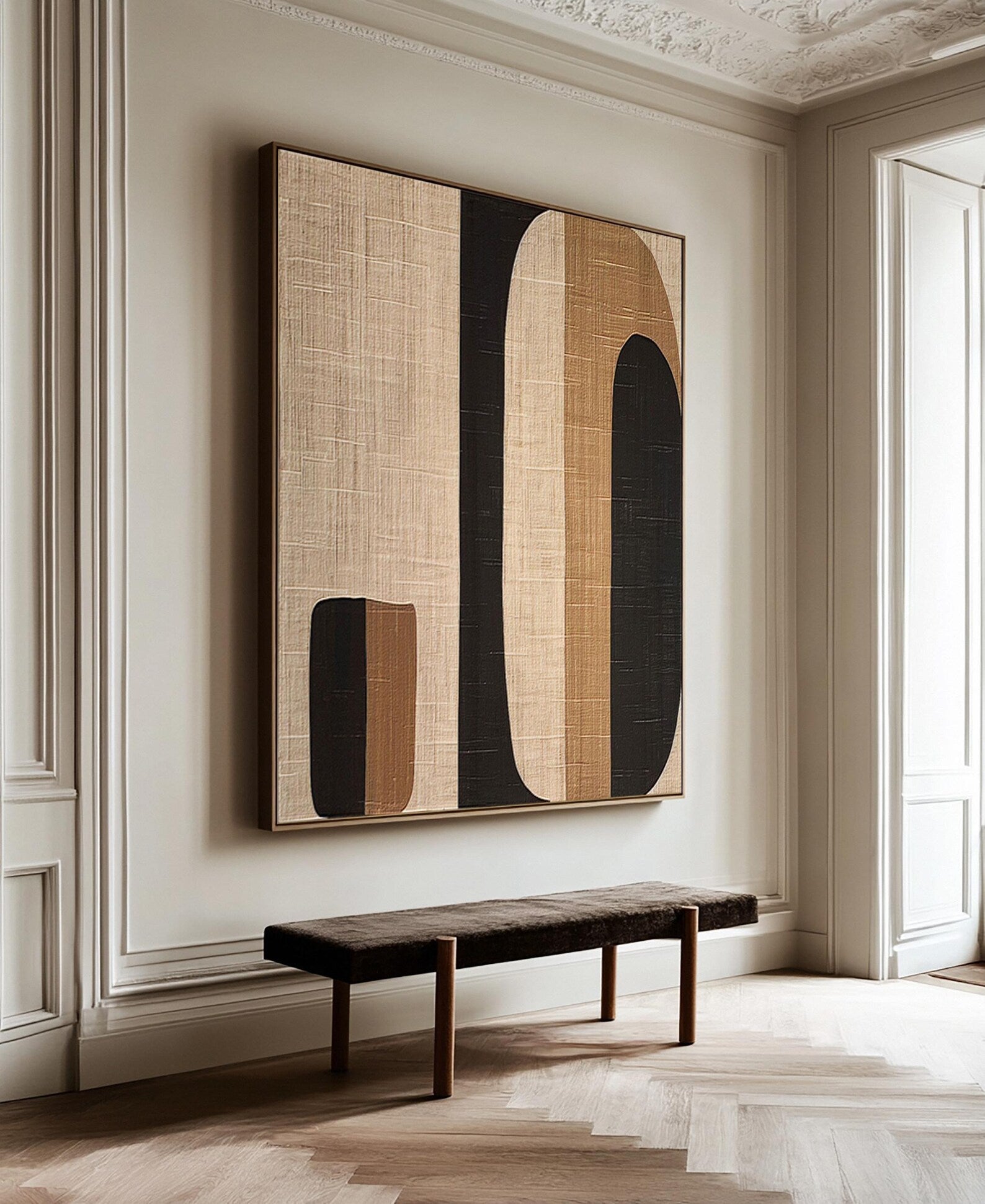 Textured Geometric Luxury | Beige Black