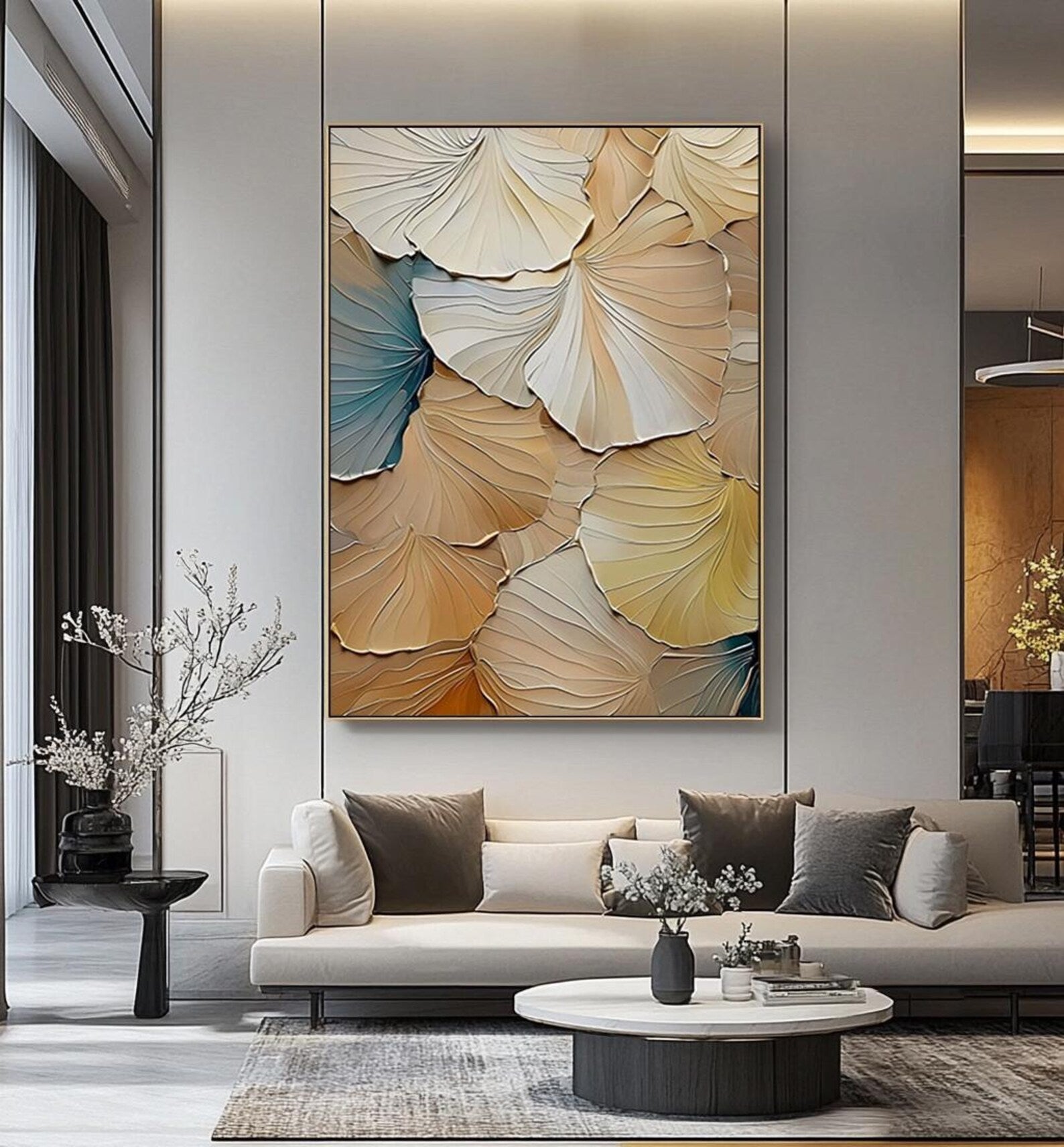 Textured Ginkgo Splendor | Warm Fronds