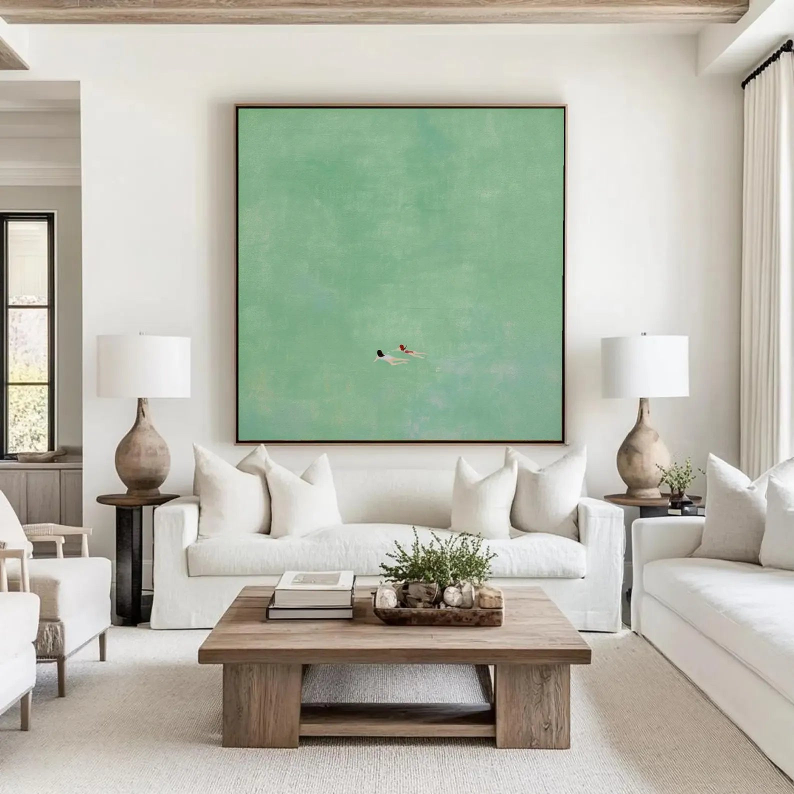 Figurative Swimming Scene Art | Airy Calm