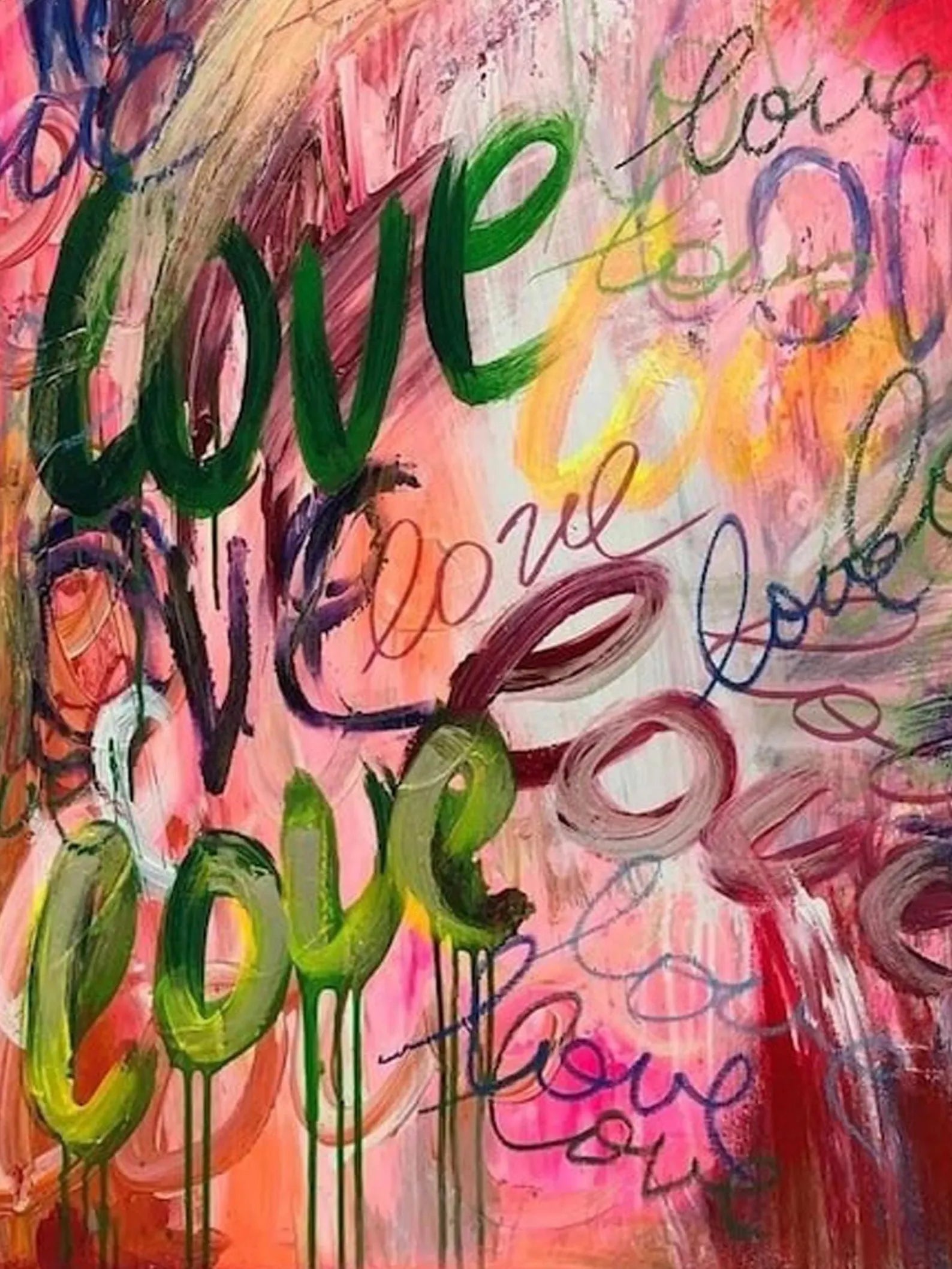 Textured Love Graffiti | Vibrant Hues