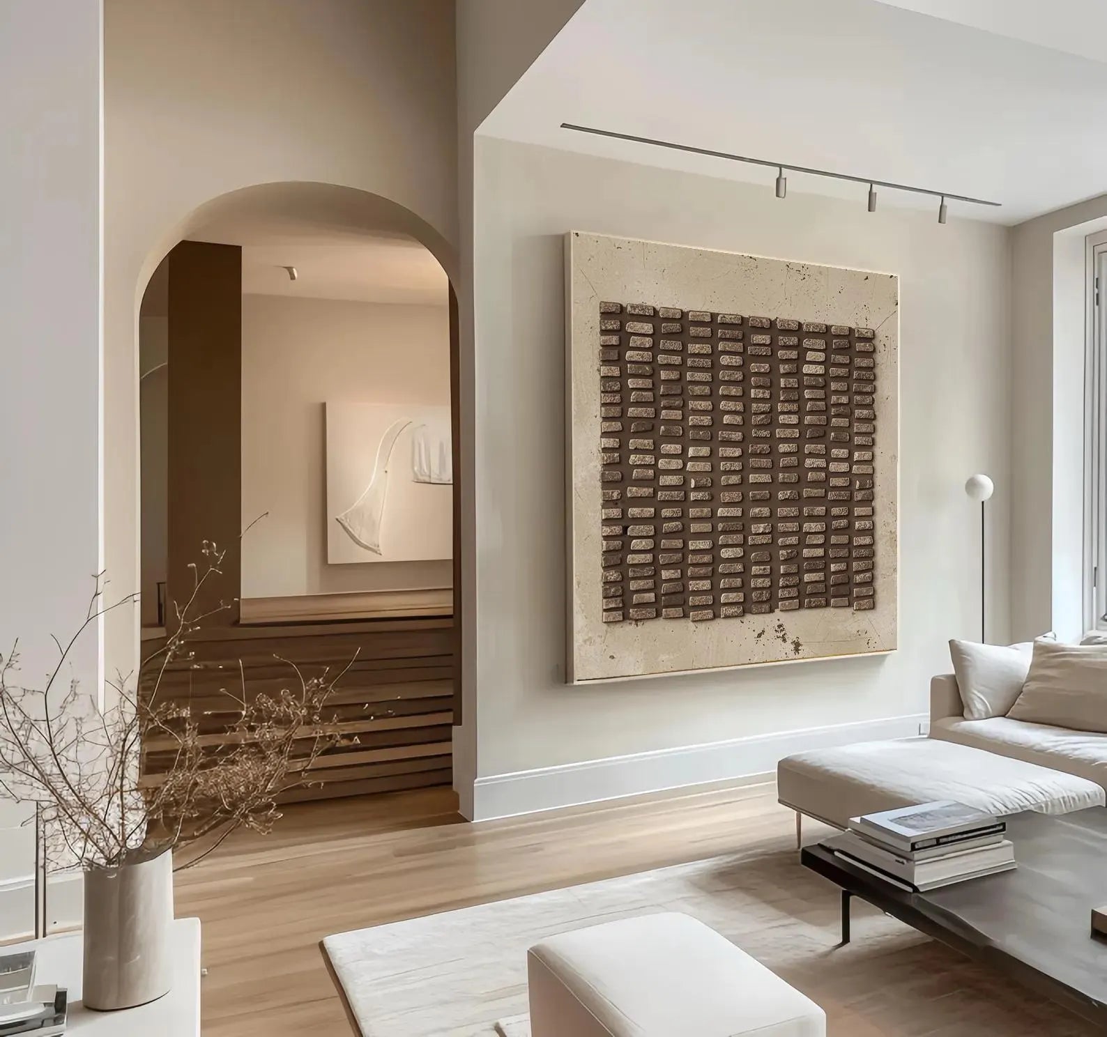 Textured Grid Art | Luxe Tranquility