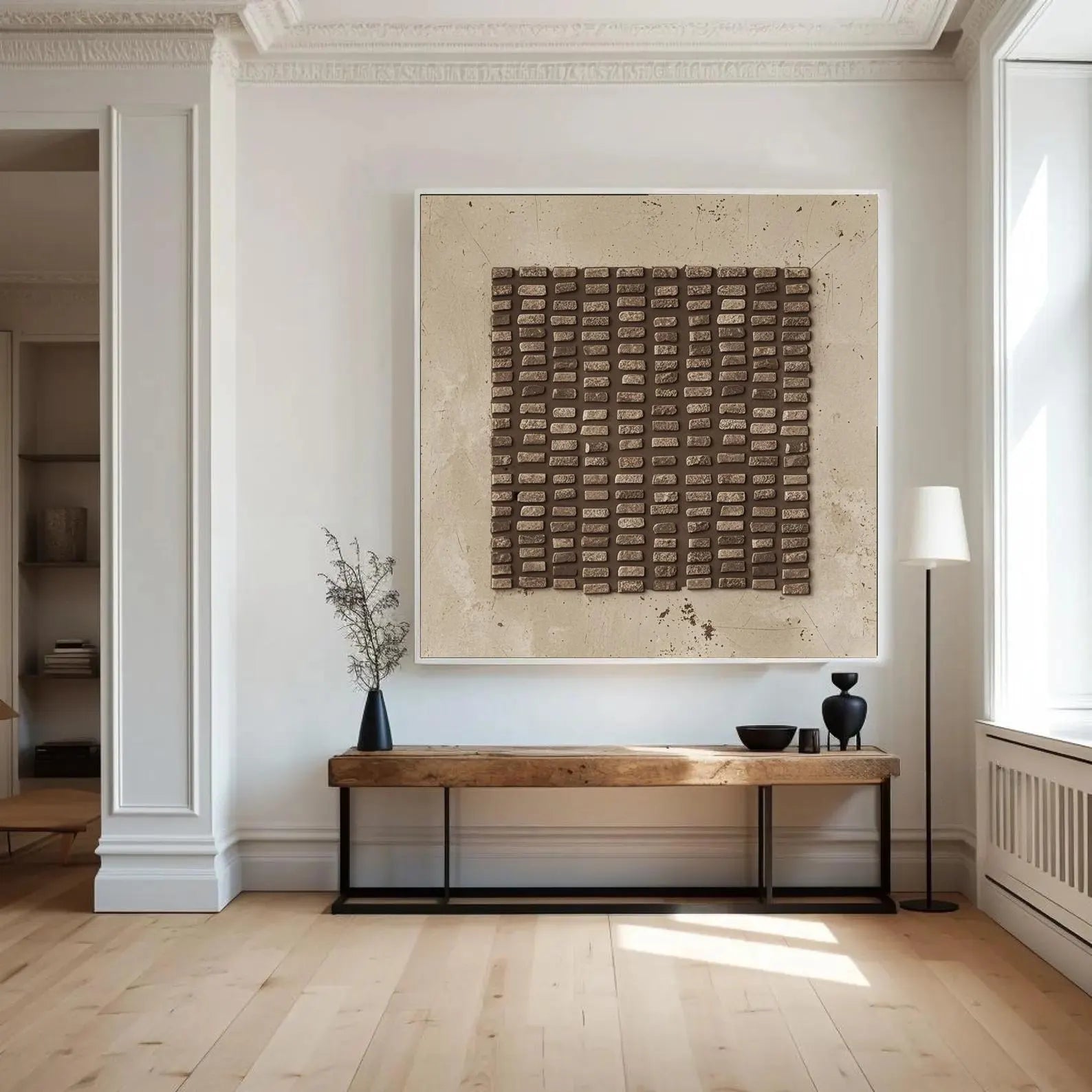 Textured Grid Art | Luxe Tranquility