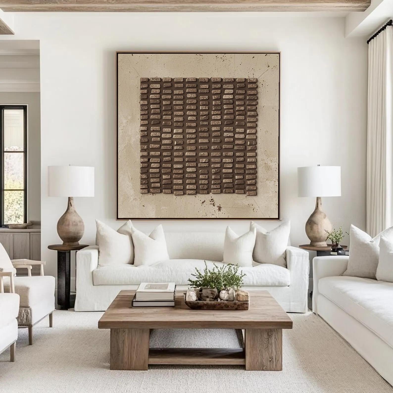 Textured Grid Art | Luxe Tranquility