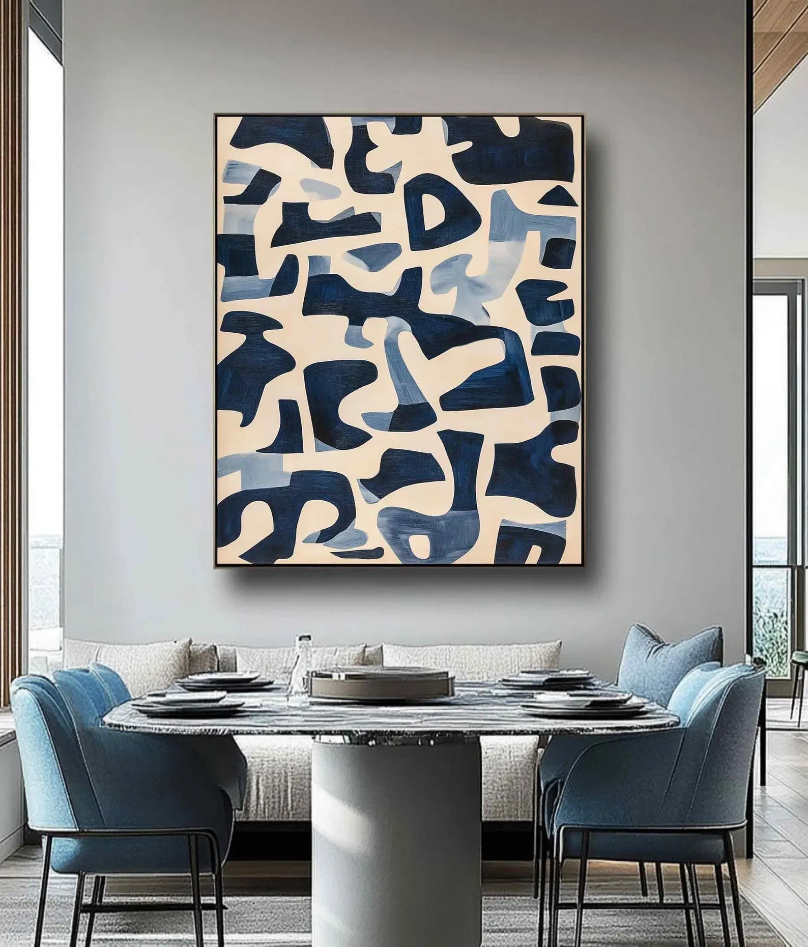 Textured Abstract Geometry | Navy Tones