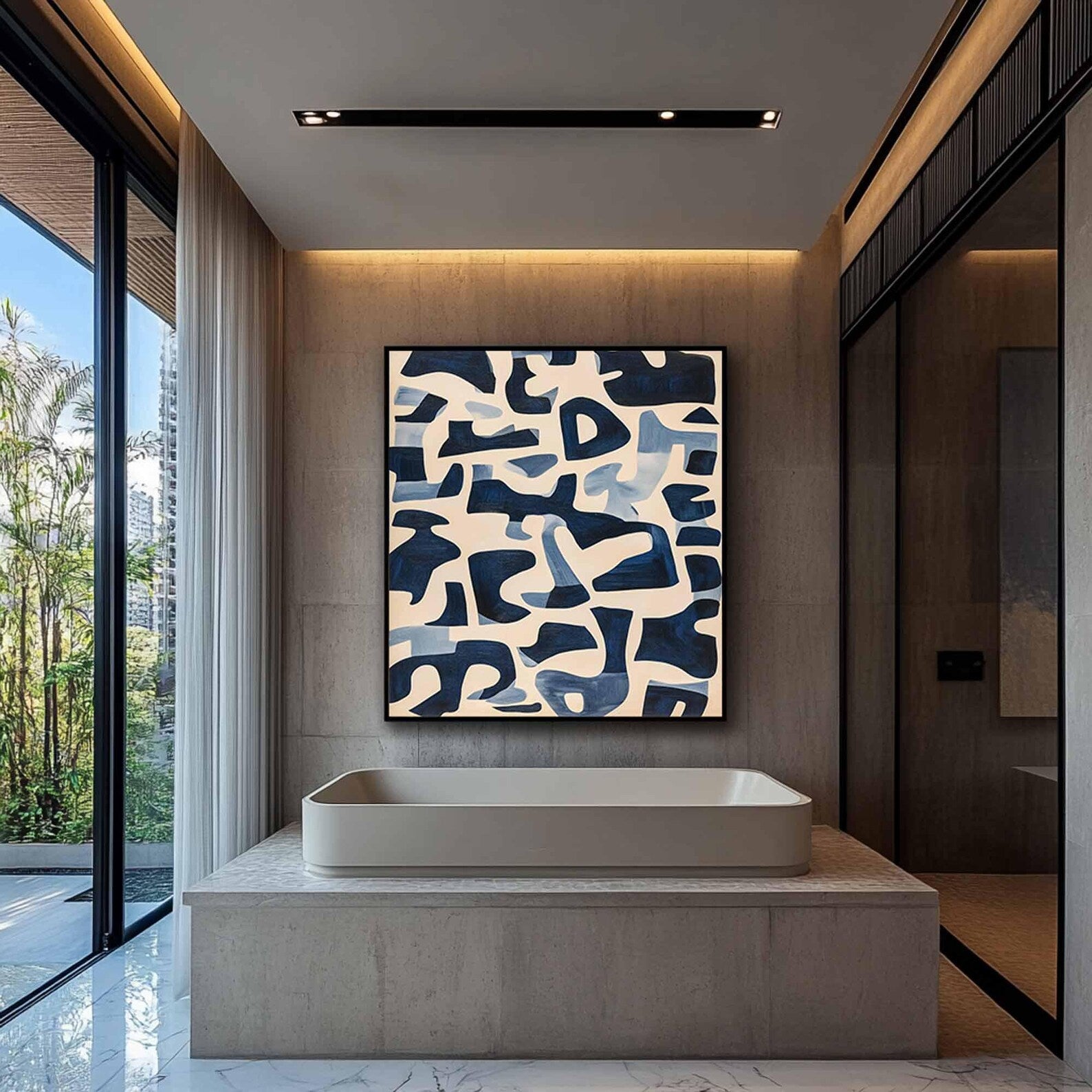 Textured Abstract Geometry | Navy Tones