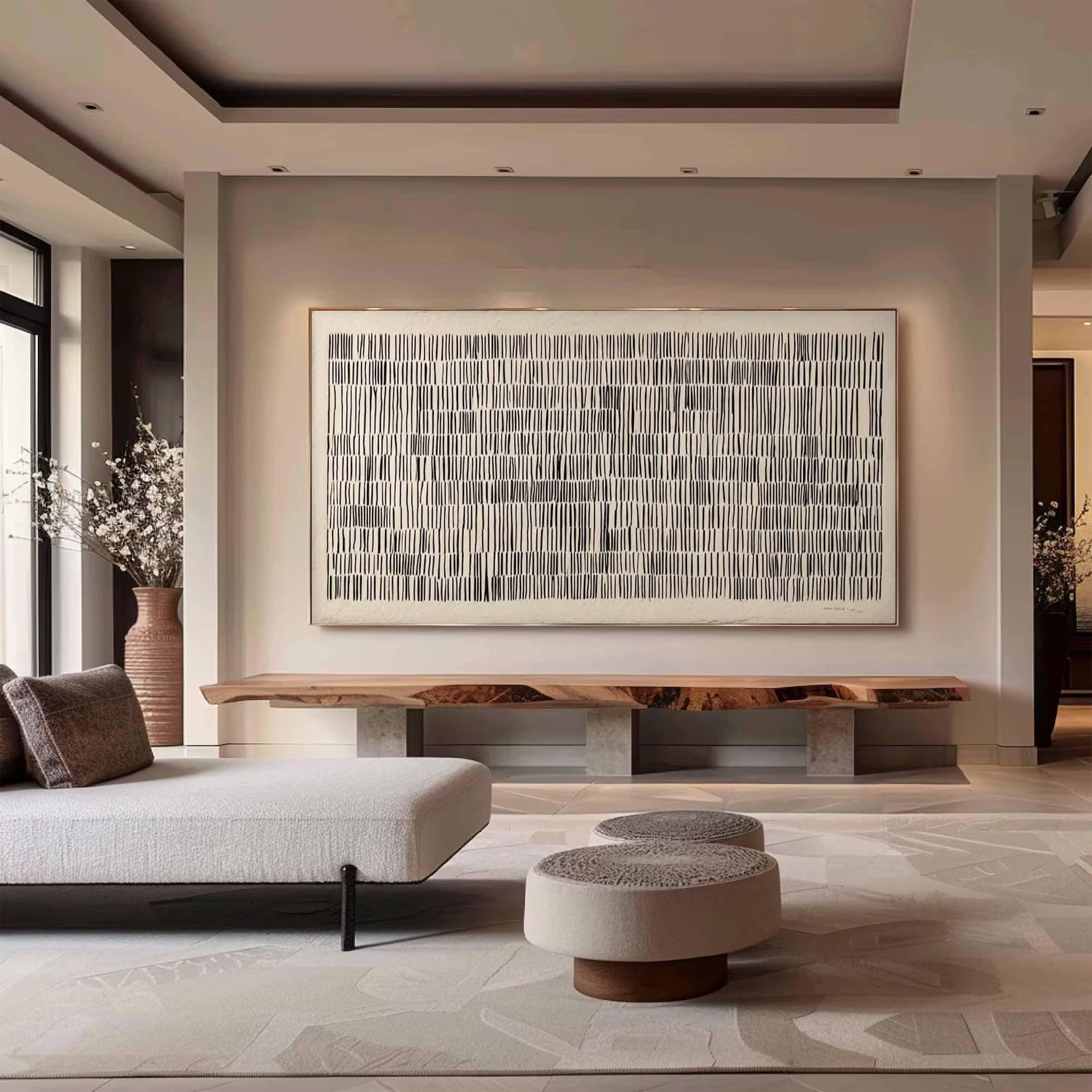 Textured Linear Grid | Monochrome Tones